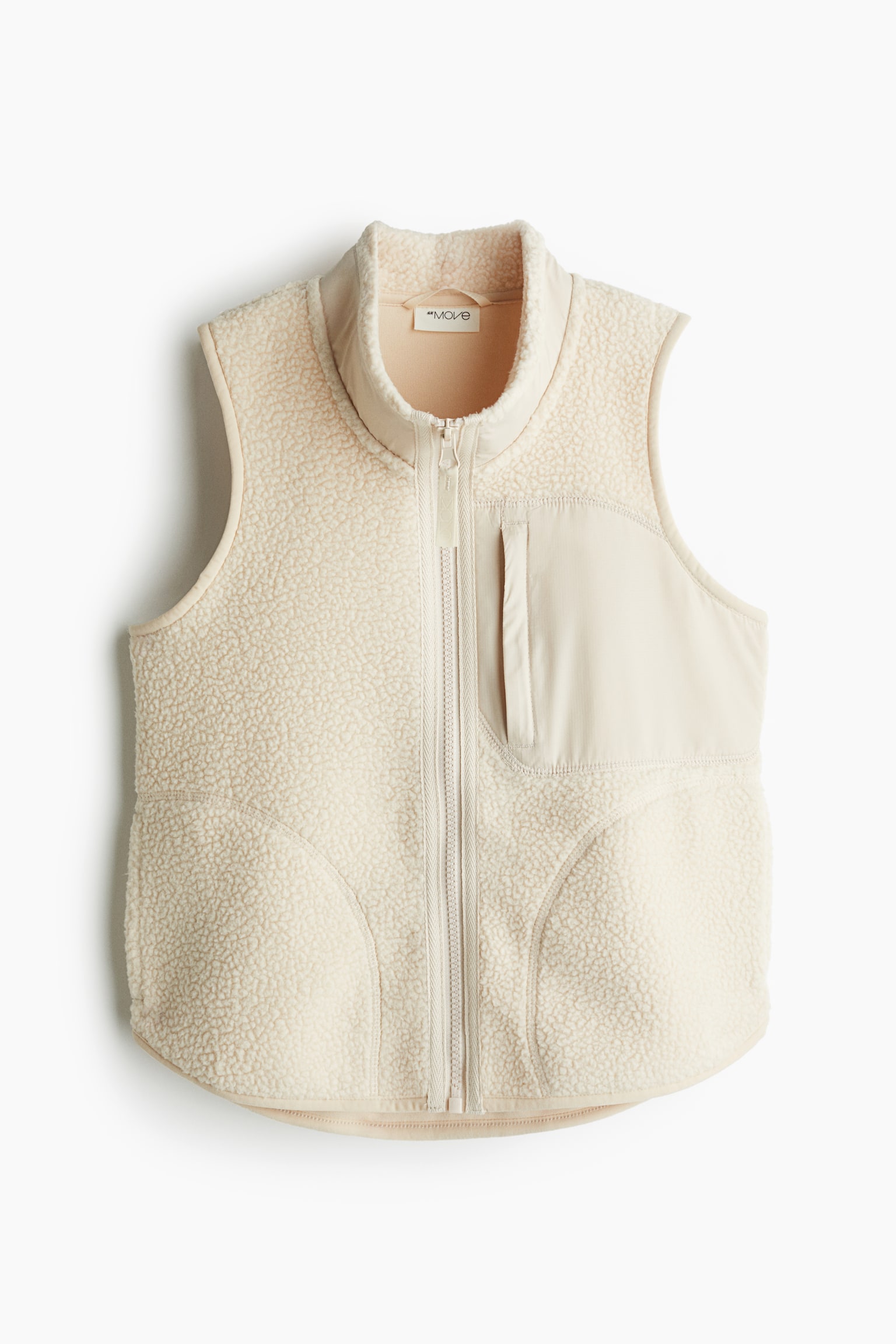 Teddy sports gilet - Light beige/Black - 1