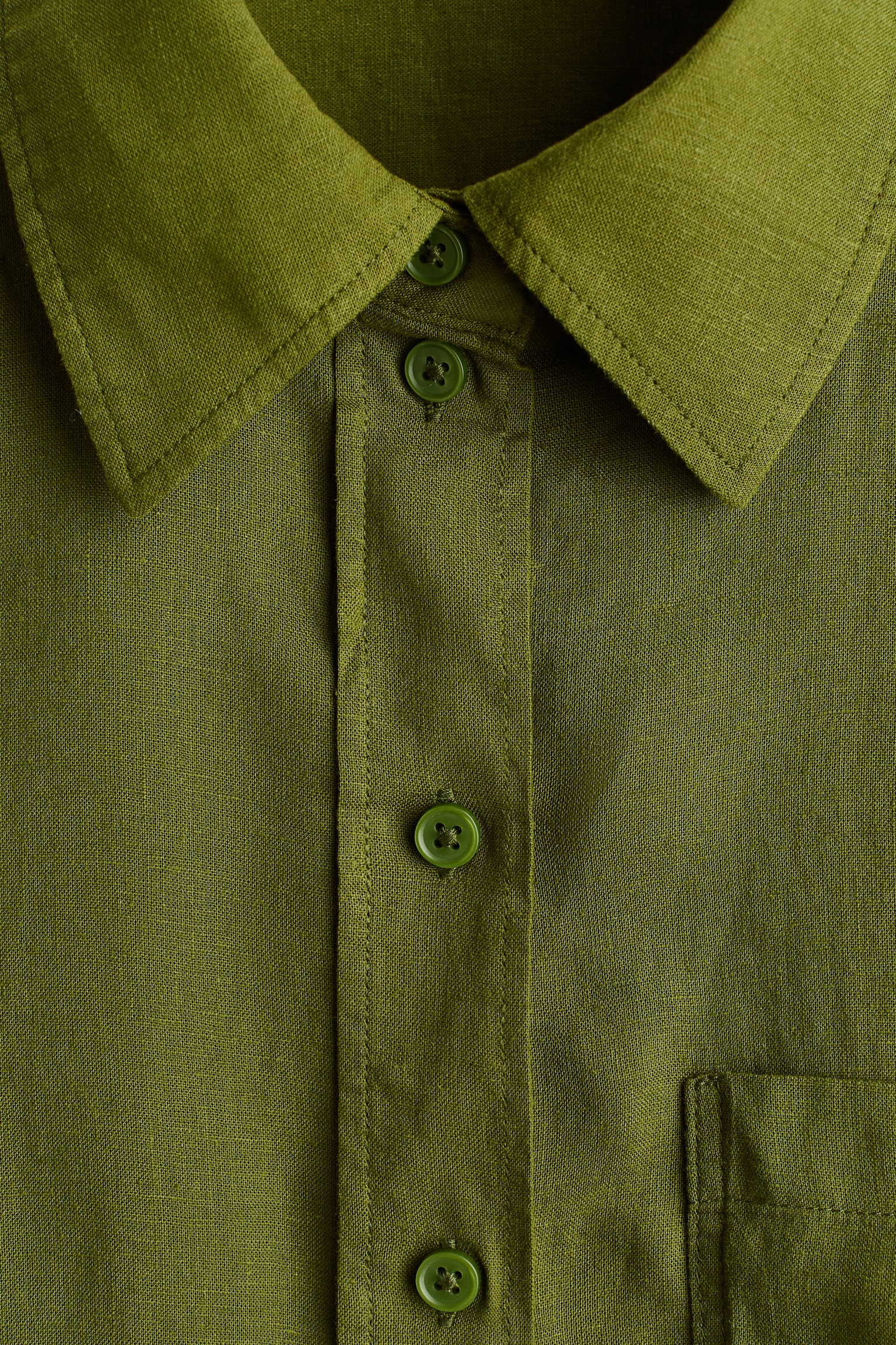 Bluse aus Leinenmix - Grün/Blau - 5