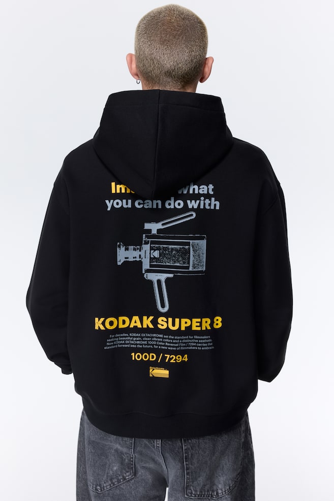 Loose-Fit Printed Hoodie - Black/Kodak/White/The Godfather/Black/Fender/Black/Home Alone/White/Terminator/Black/Alien/Dark green/I Lose Control - 3