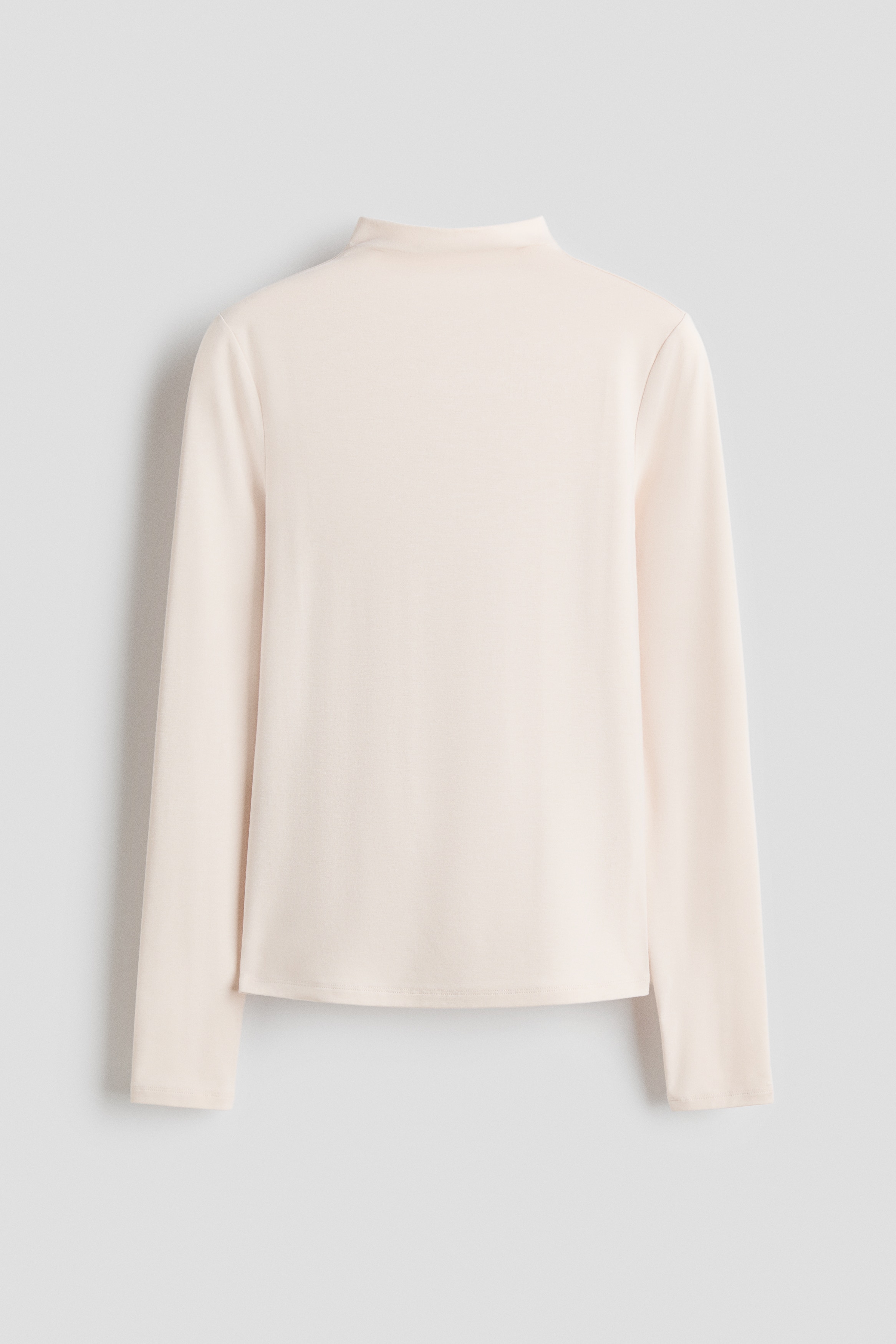 Warme top met turtleneck - Lichtbeige/Zwart/Wit