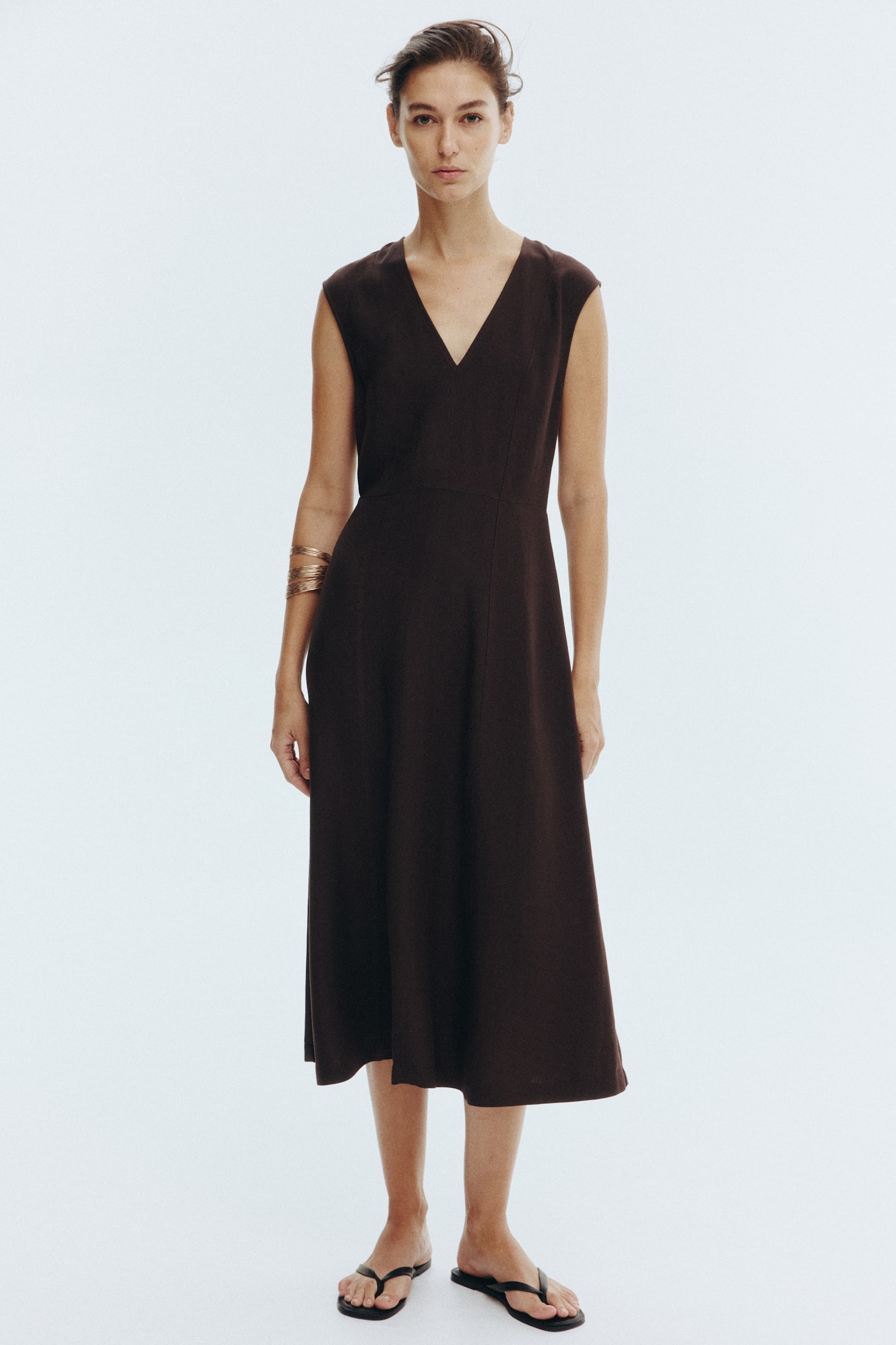 Váy midi không tay - Màu nâu đậm - 4