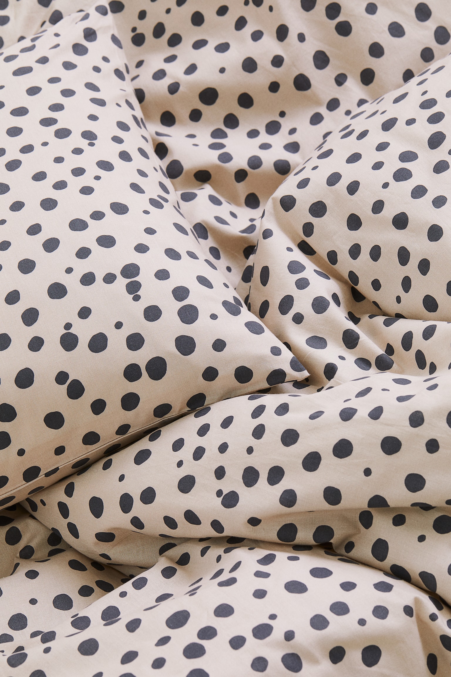 Patterned single duvet cover set - Light beige/Spotted - 3