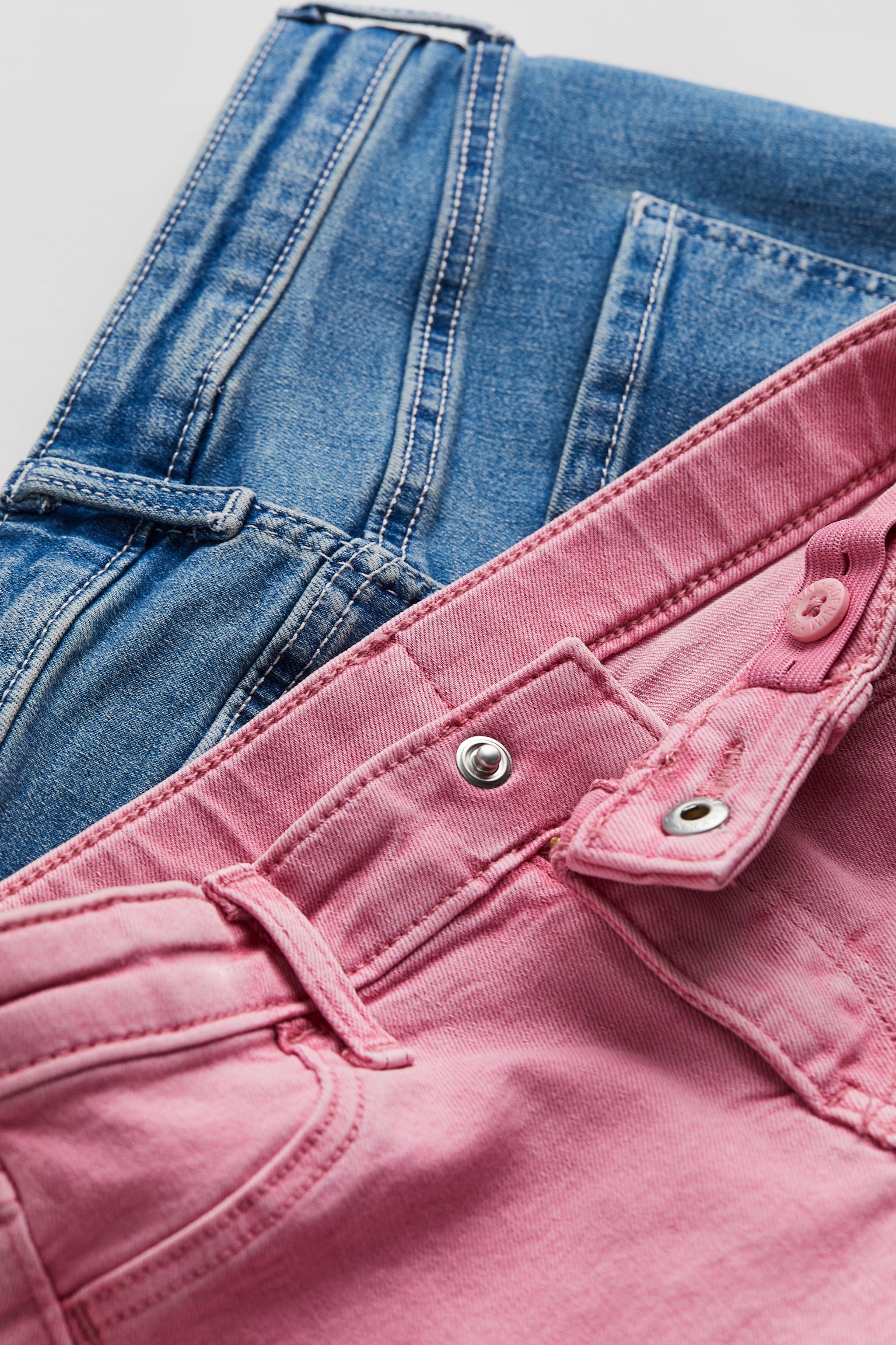 2-pack Denim Shorts - Pink/Denim blue/Light denim blue - 2