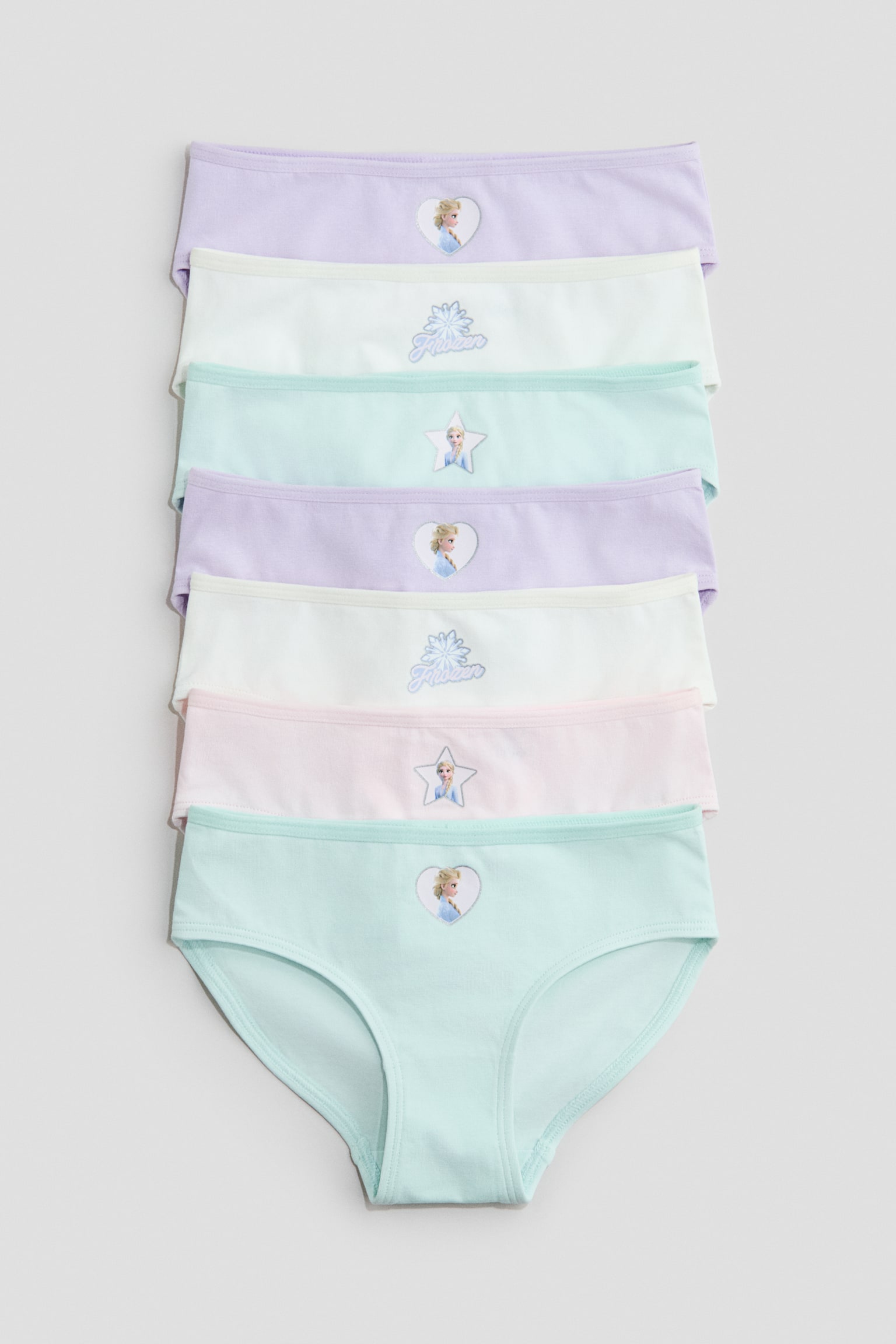 7件入棉質內褲 - 丁香紫/冰雪奇緣/奶油色/Hello Kitty/粉紅色/妙妙犬布麗/淺粉紅色/星際寶貝/淺粉紅色/迪士尼公主/深灰色/迪士尼/淺藍色/Hello Kitty/粉紅色/冰雪奇緣/粉紅色/迪士尼公主/蜜粉紅色/米妮/淺藍色/冰雪奇緣