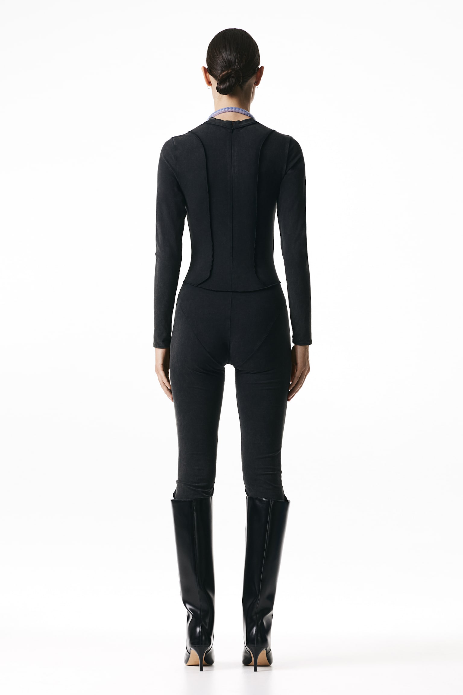 Jersey Catsuit - Black - 7