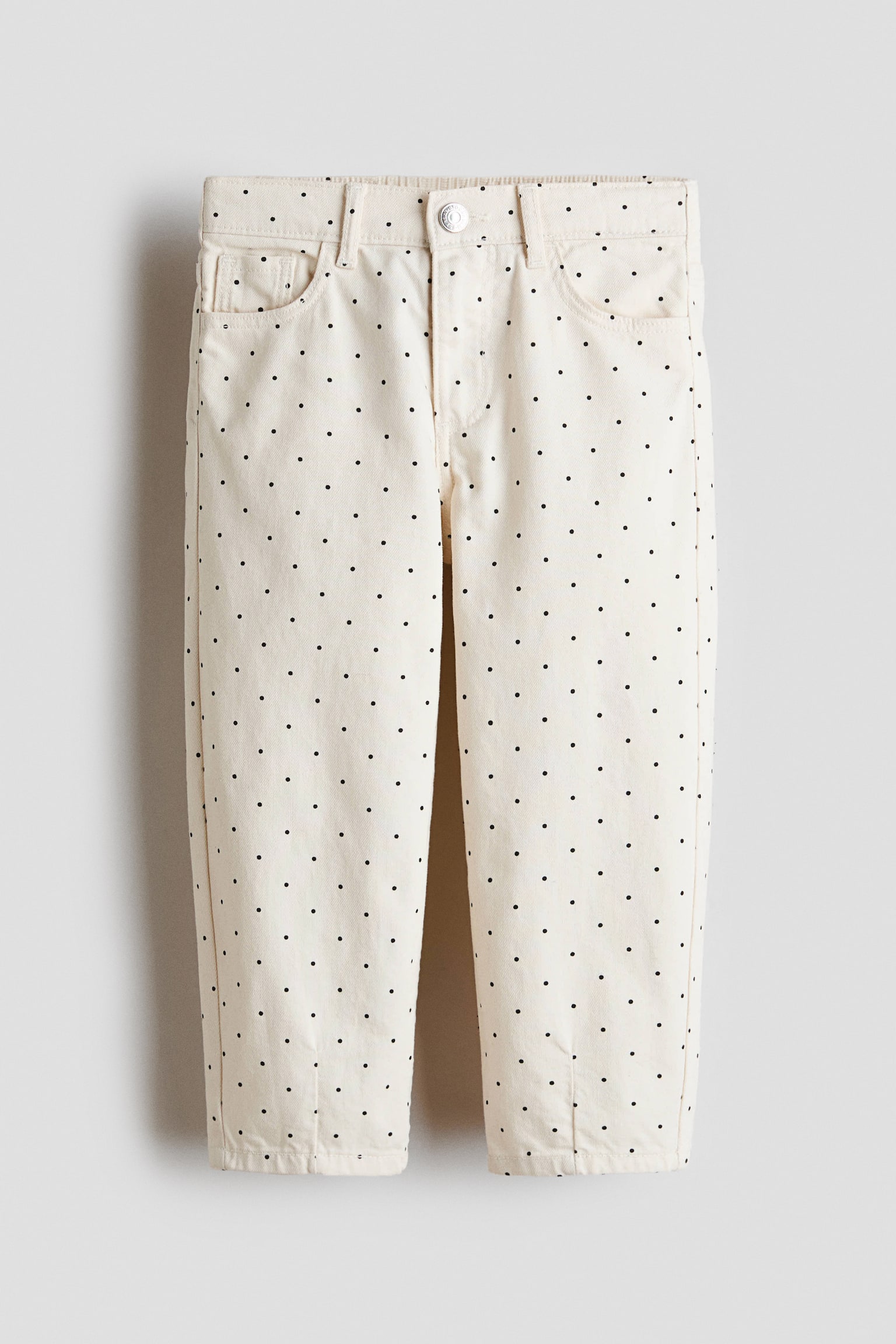 Cotton twill barrel trousers - Cream/Polka dot/Dark mole/Polka dot/Light dusty pink/Floral - 1