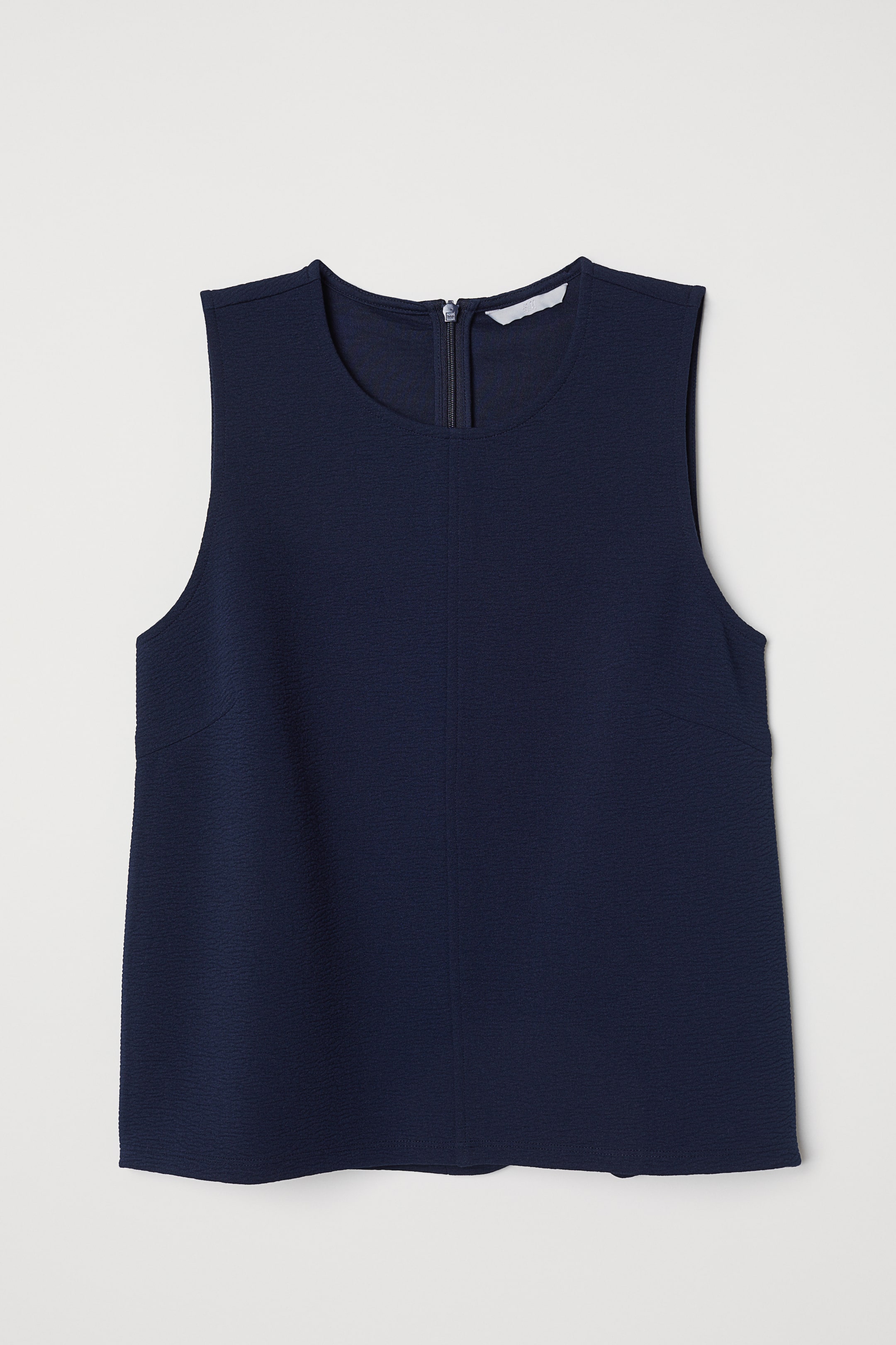 查看大圖: 平紋無袖上衣 - 深藍色 - Ladies | H&M 1