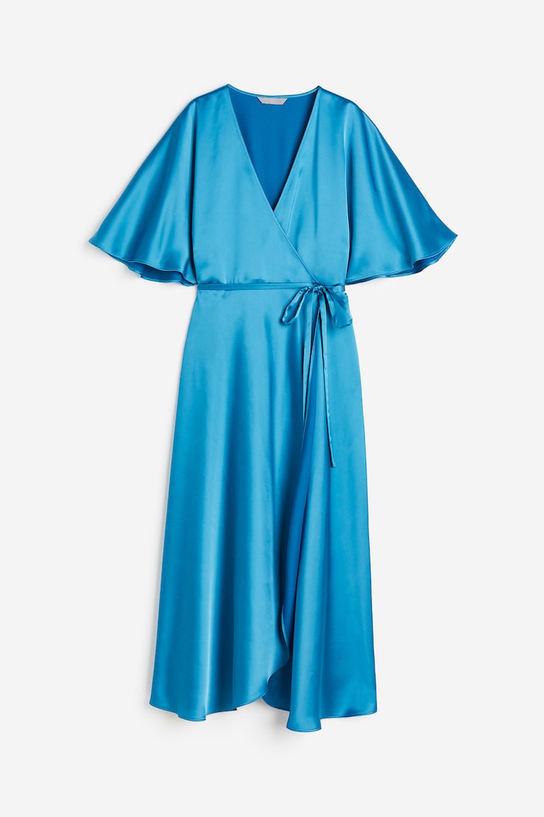 h&m wrap dress blue Blairine Dress in Maritime Blue & Cloudy Blue Multi