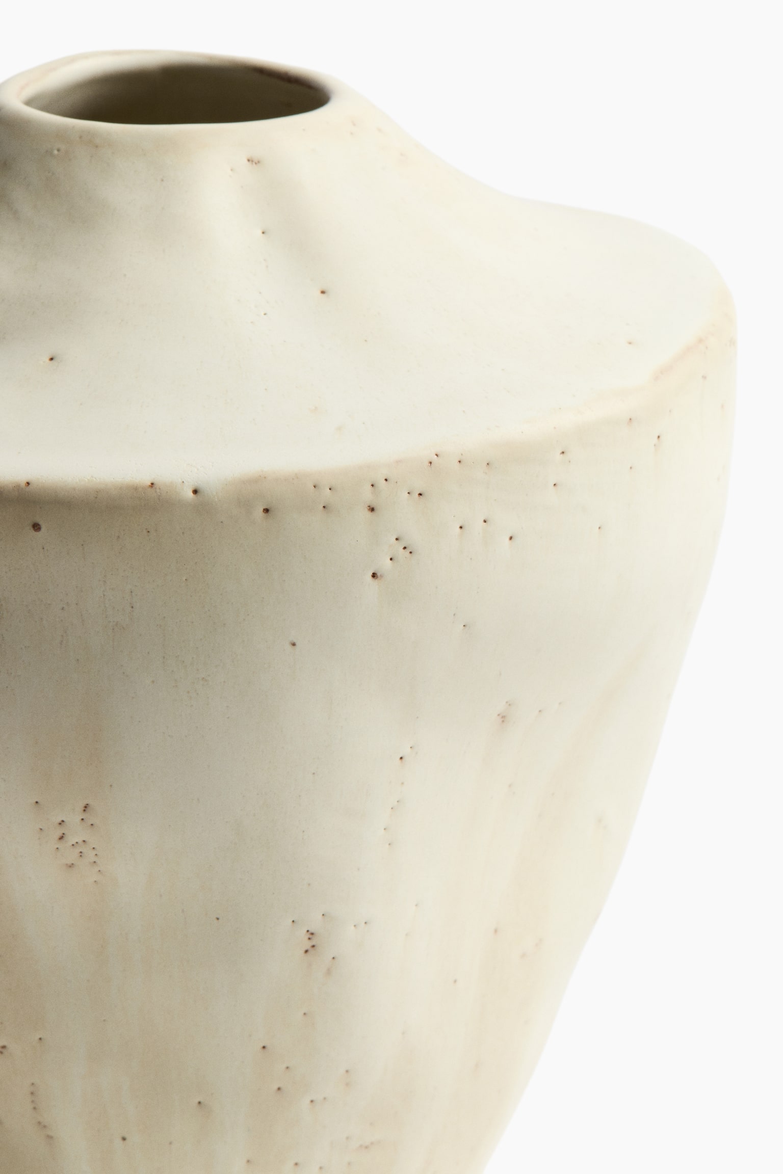 Large hand-glazed stoneware vase - Light beige - 3