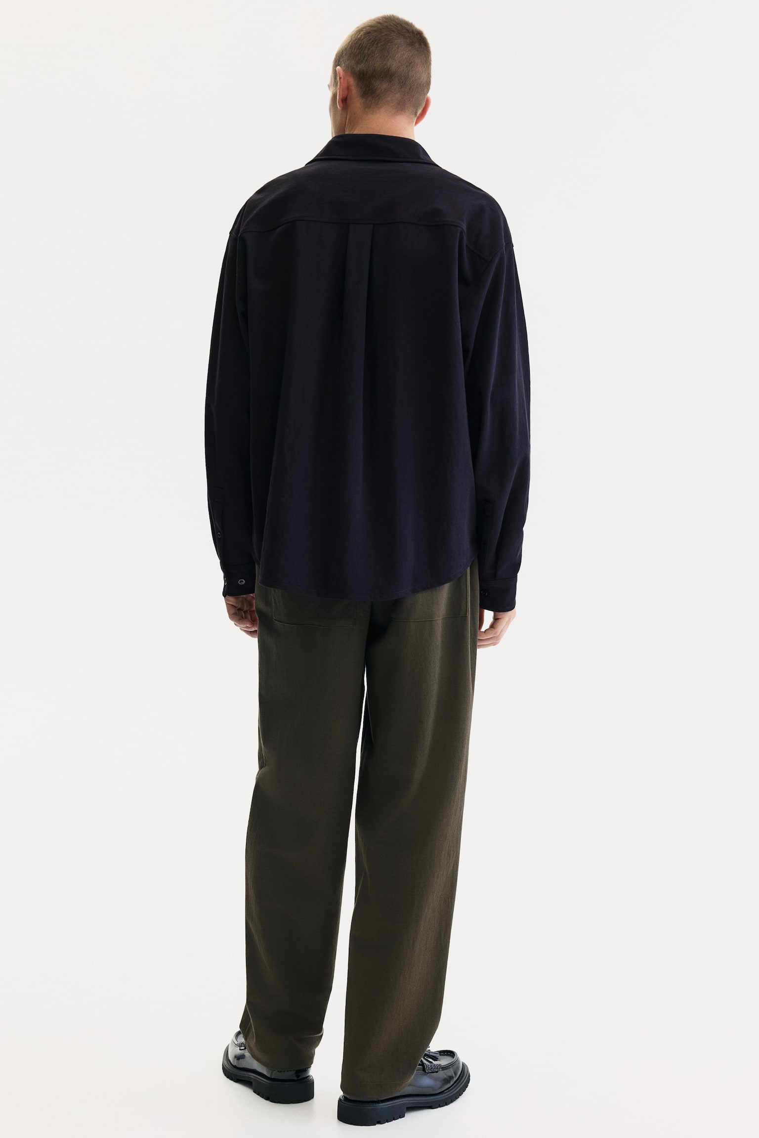 Loose Fit Shirt - Navy blue/Dark khaki green/Beige - 5