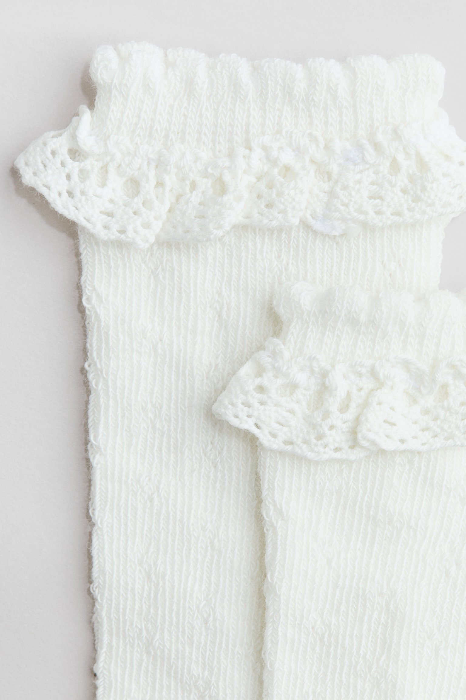Bow-detail knee socks - White/White/Navy blue - 2