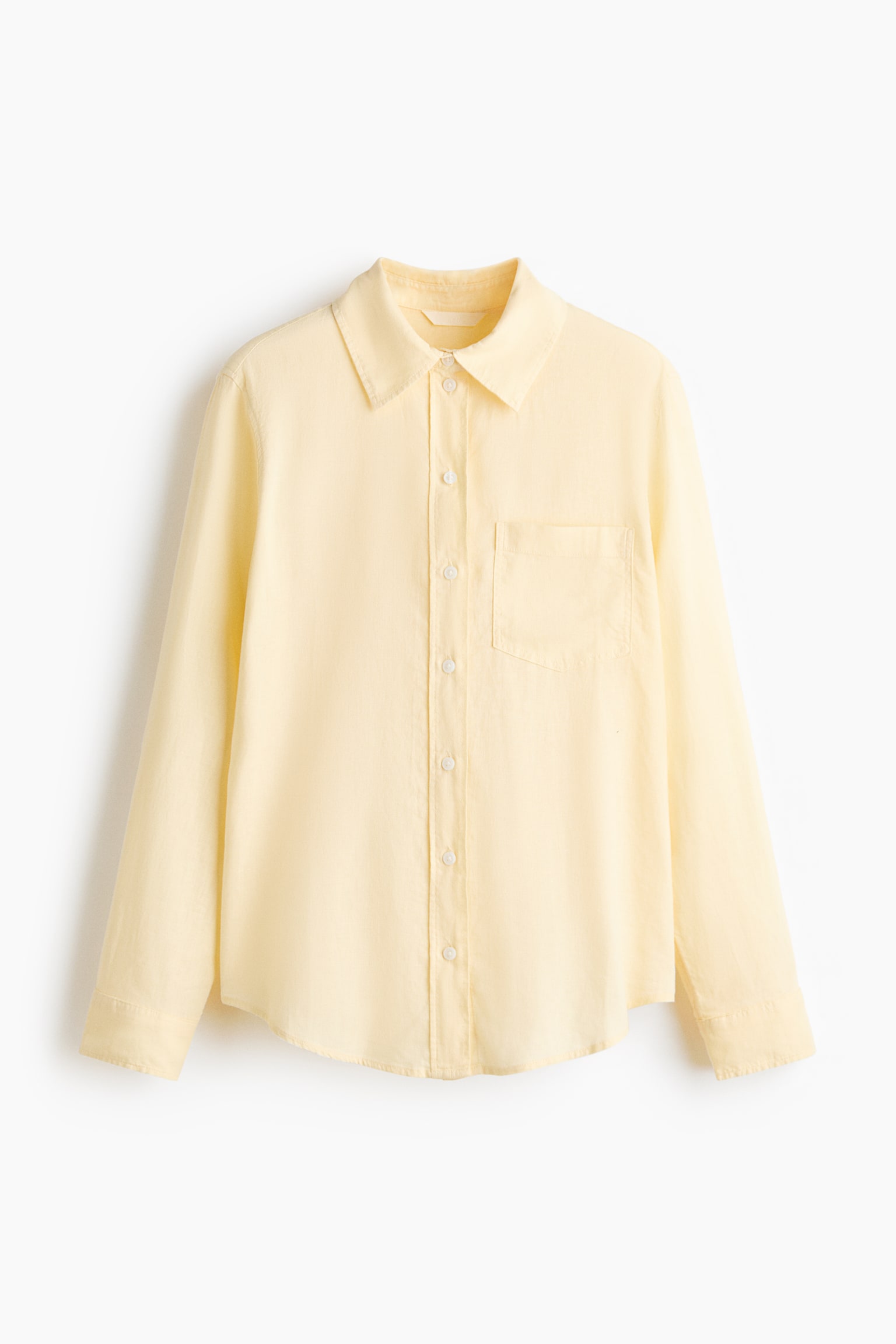 Linen-blend shirt - Light yellow/White/Light blue/Cream/Striped/Olive green/Dark red - 1