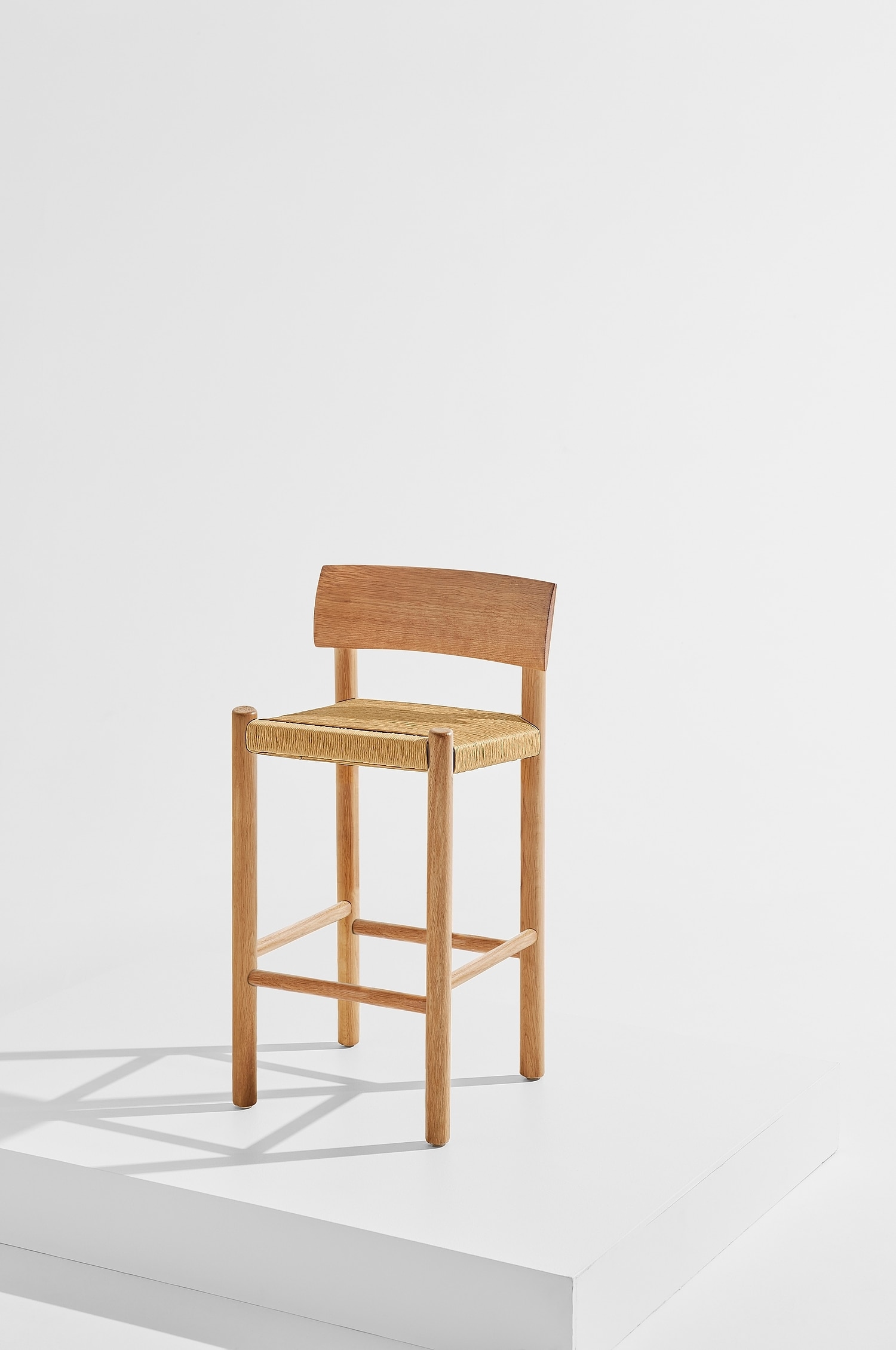 Chaise De Bar Ines - Chêne Naturel/Hêtre Teinté Noyer