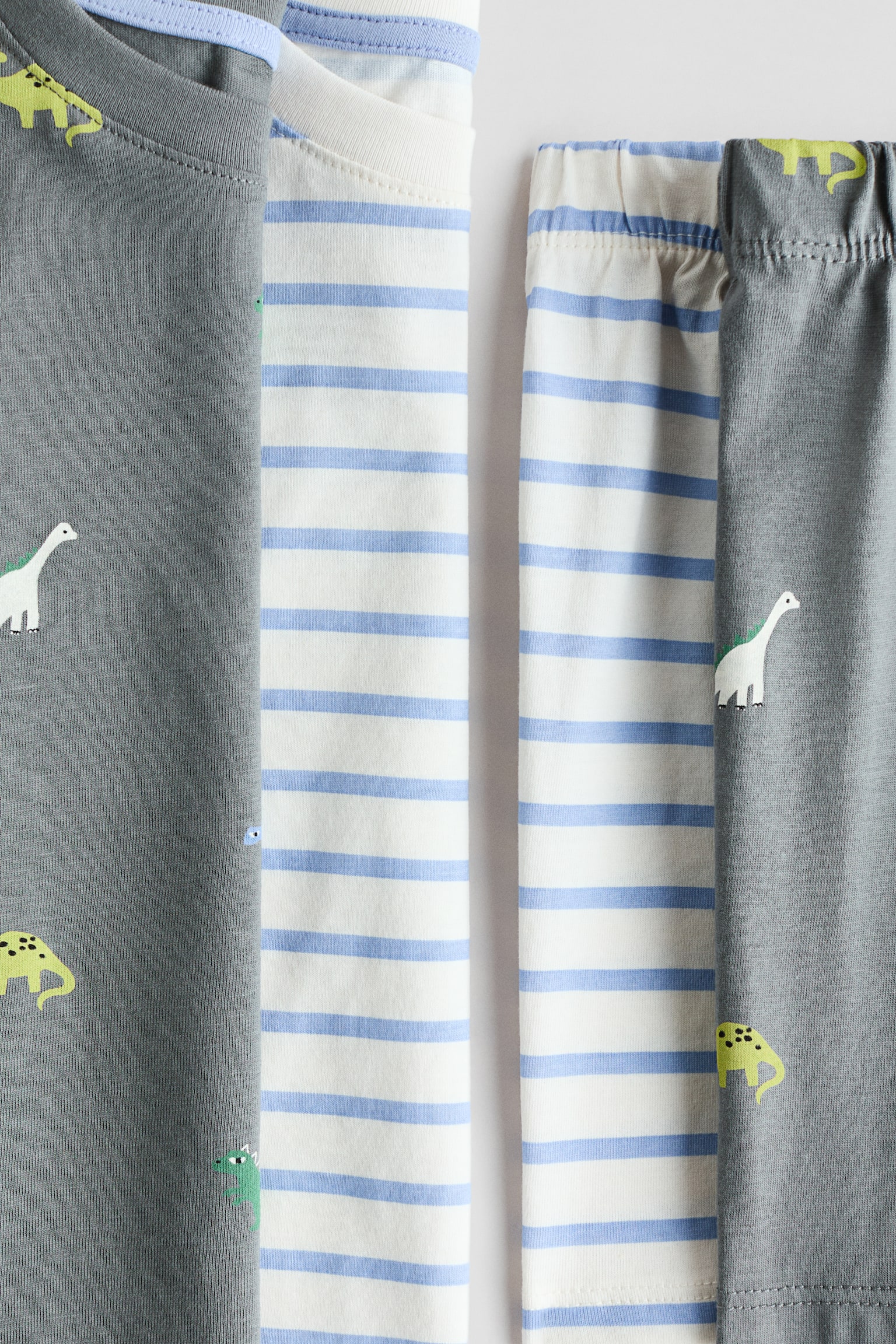 2-pack printed cotton pyjamas - Grey/Dinosaurs - 2