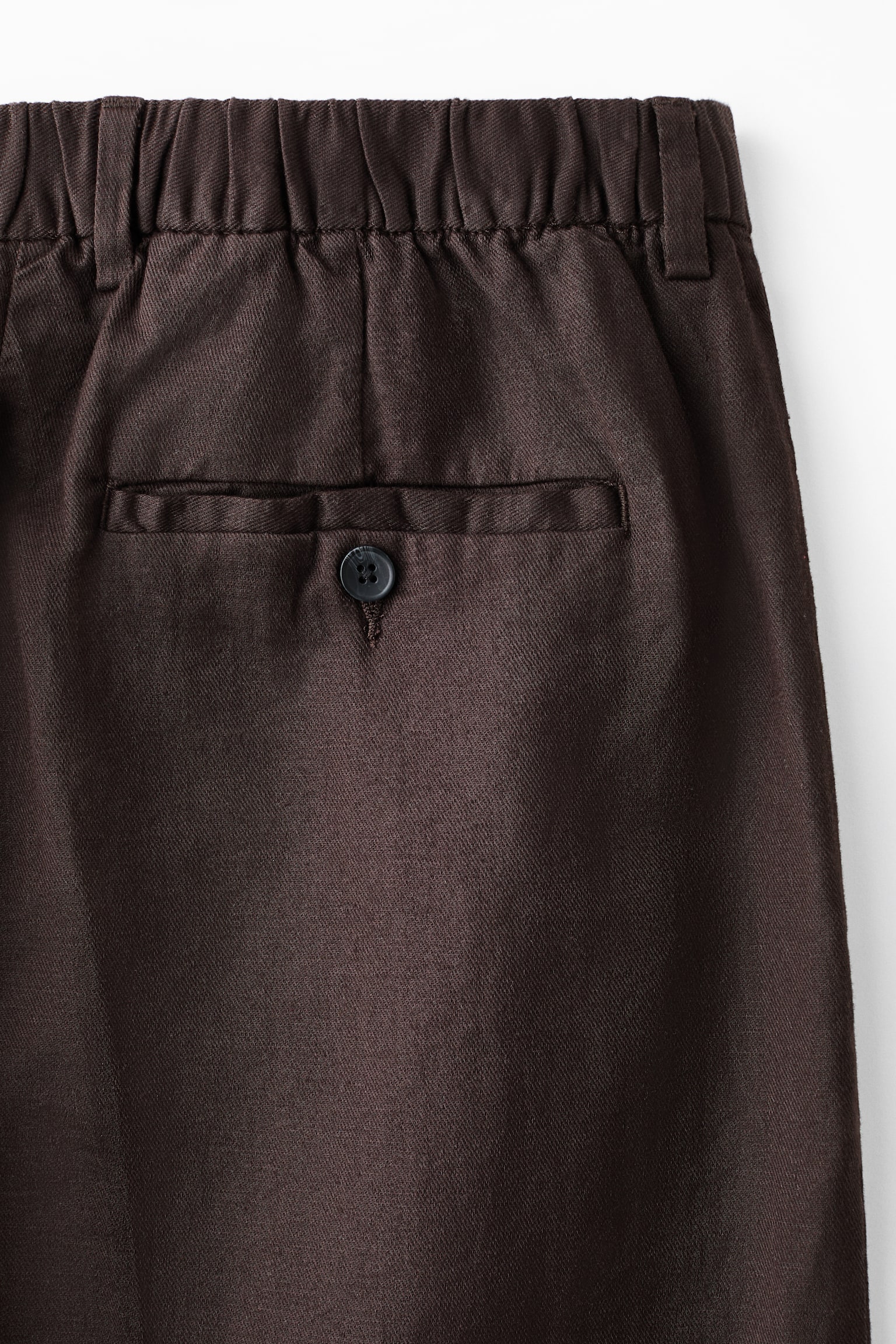 Loose Fit Linen-blend trousers - Dark brown/Black/Cream - 5