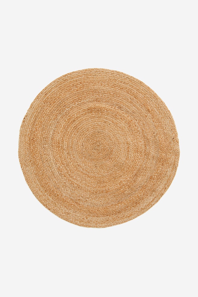 Round jute rug - Light beige - 1