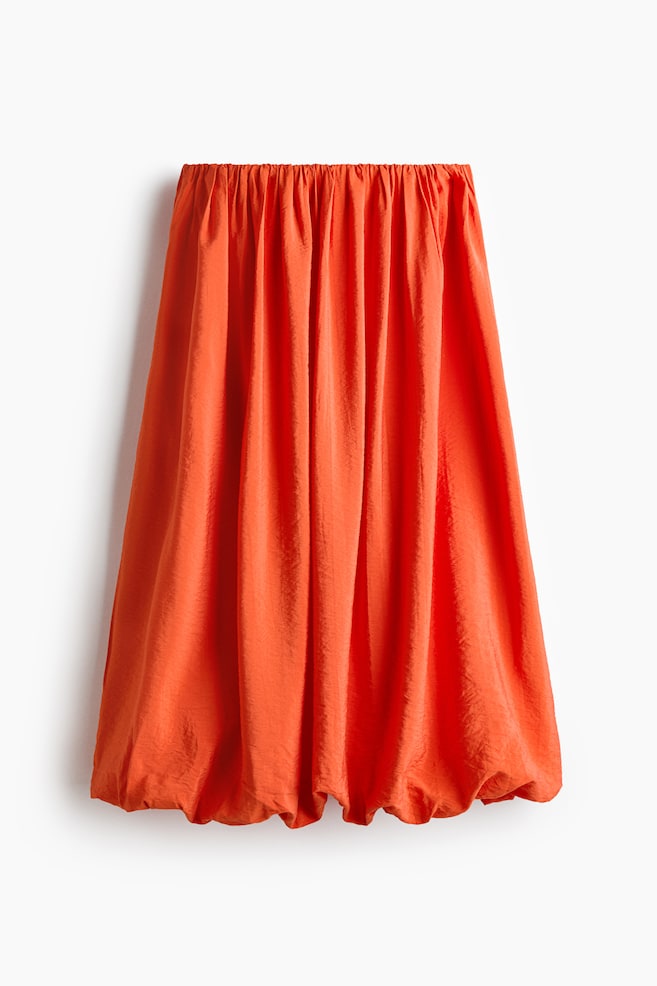 Bubble-hem midi skirt - Bright orange - 1
