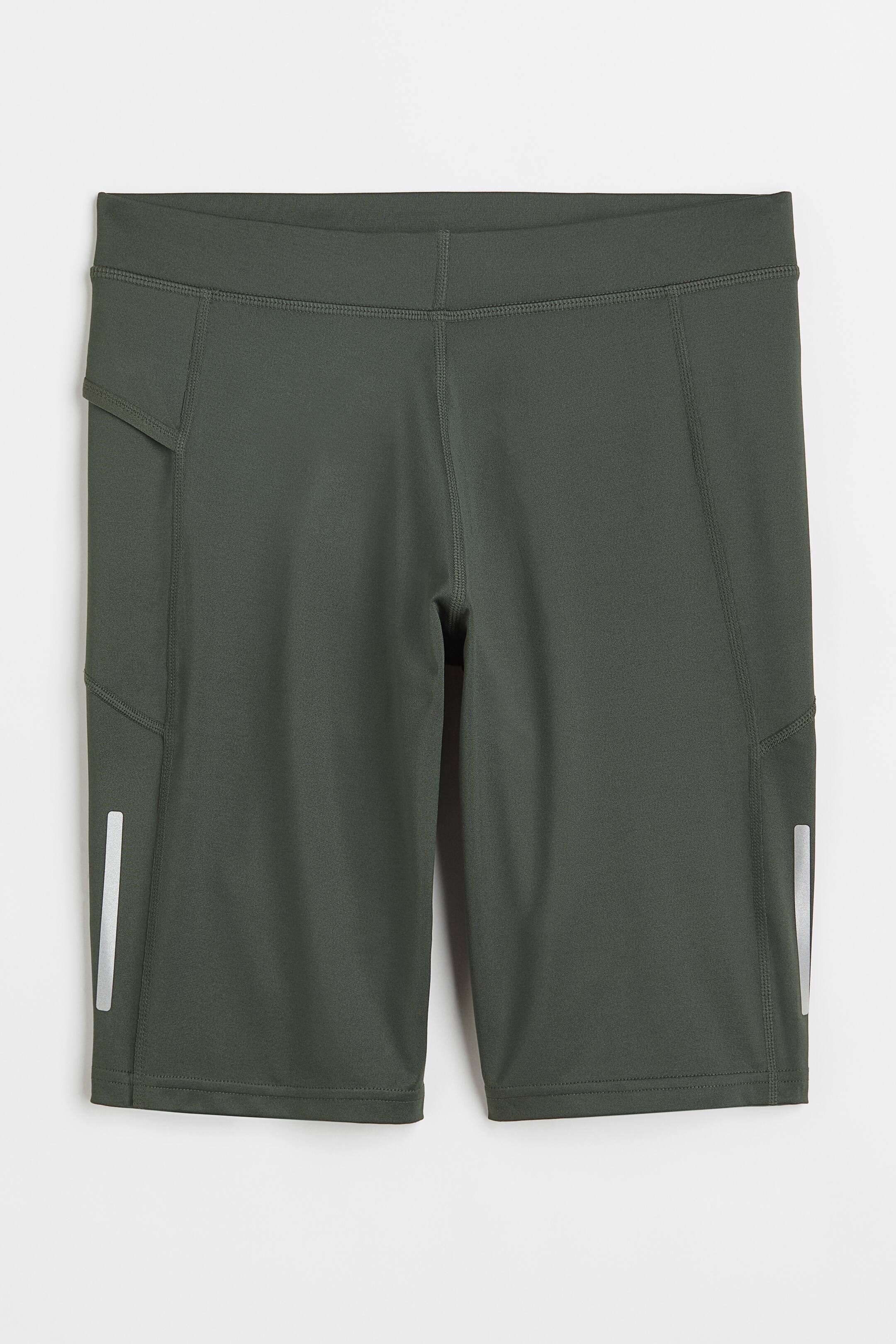 View larger image: Fast-drying running tights - Dark khaki green - Men | H&M 1