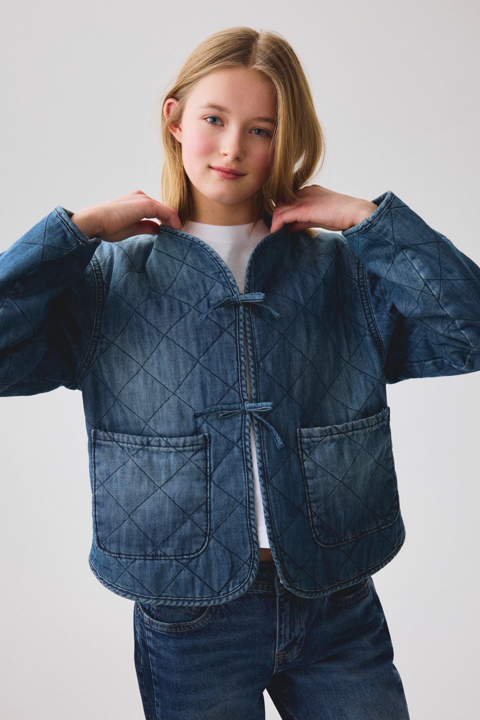 Quilted denim jacket - Denim blue - 1