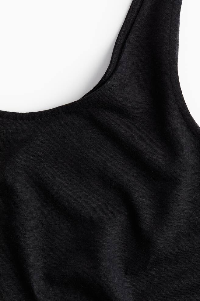 Tanktop van linnenmix - Zwart - 2