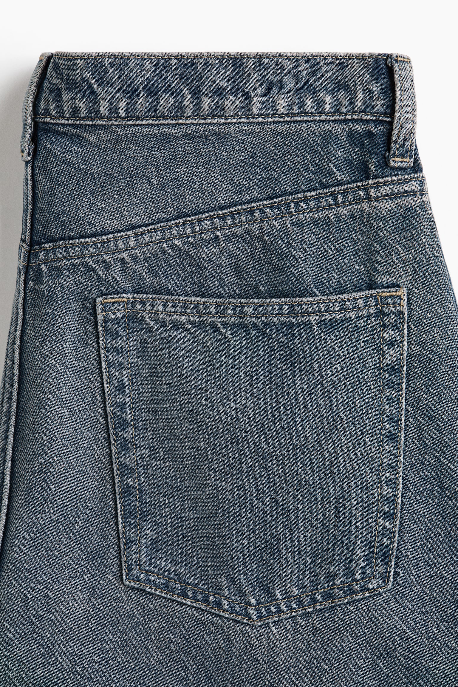 Женские джинсы H&M Barrel-Leg Regular-Waist, цвет: Тёмный джинсовый синий — фото 2
