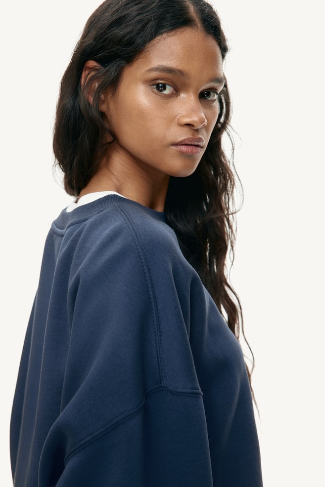Oversized sweatshirt - Navy blue/Dark greige/Black/Dark red/Light grey marl/Light turquoise - 5
