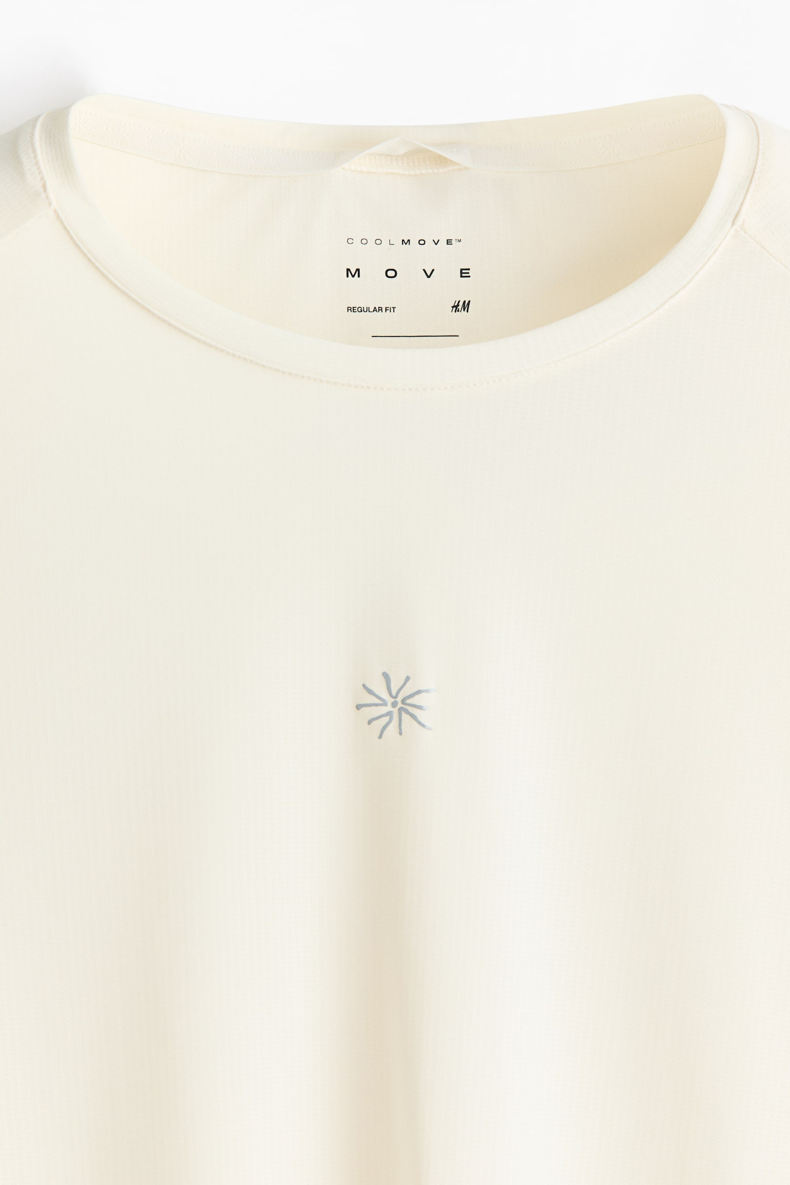 Мужская рубашка H&M Move Long-Sleeved Sports with CoolMove™, цвет: Слоновая кость — фото 7