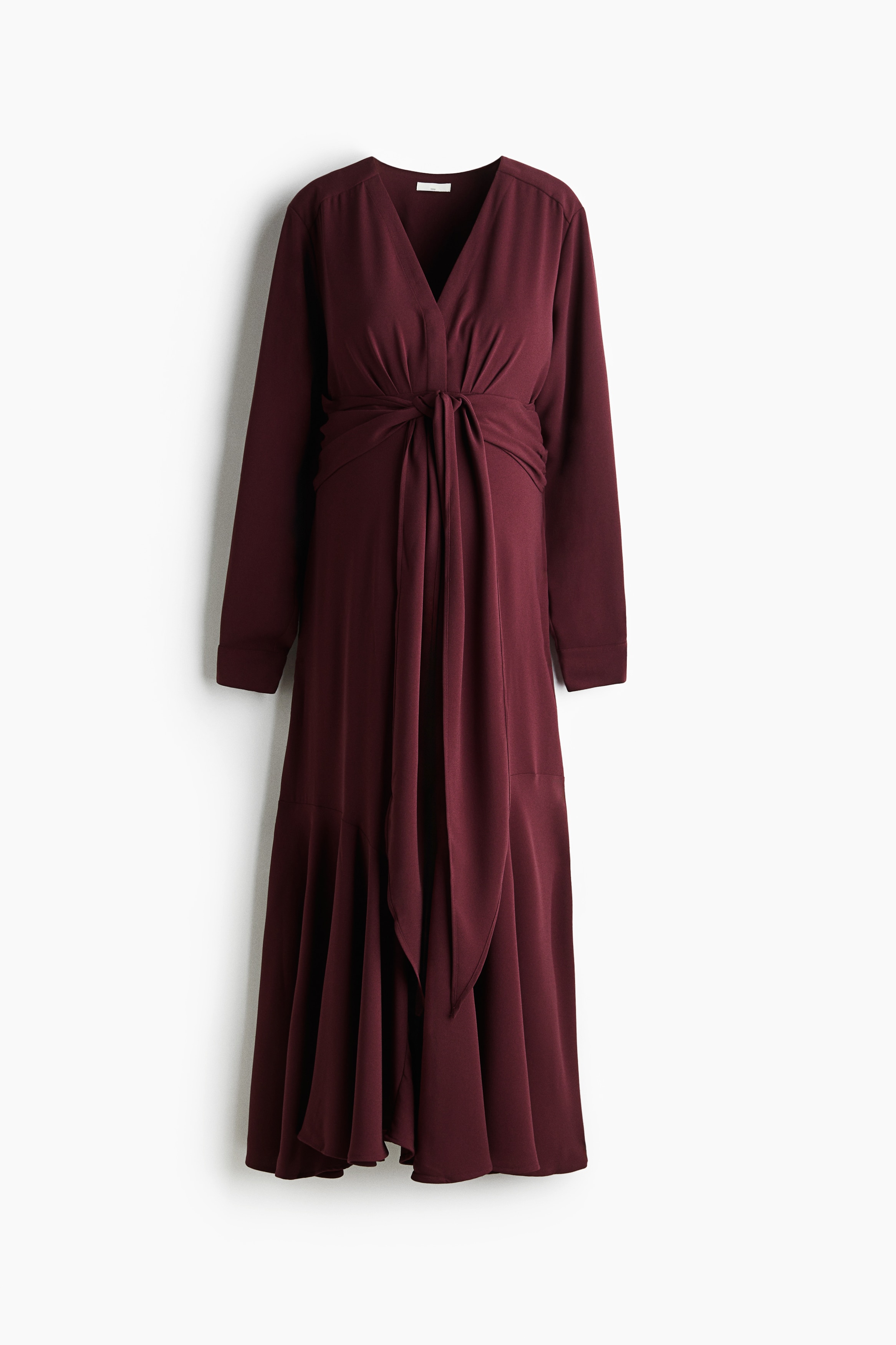 MAMA Tie-detail crêpe dress - Bordeaux/Azul pó