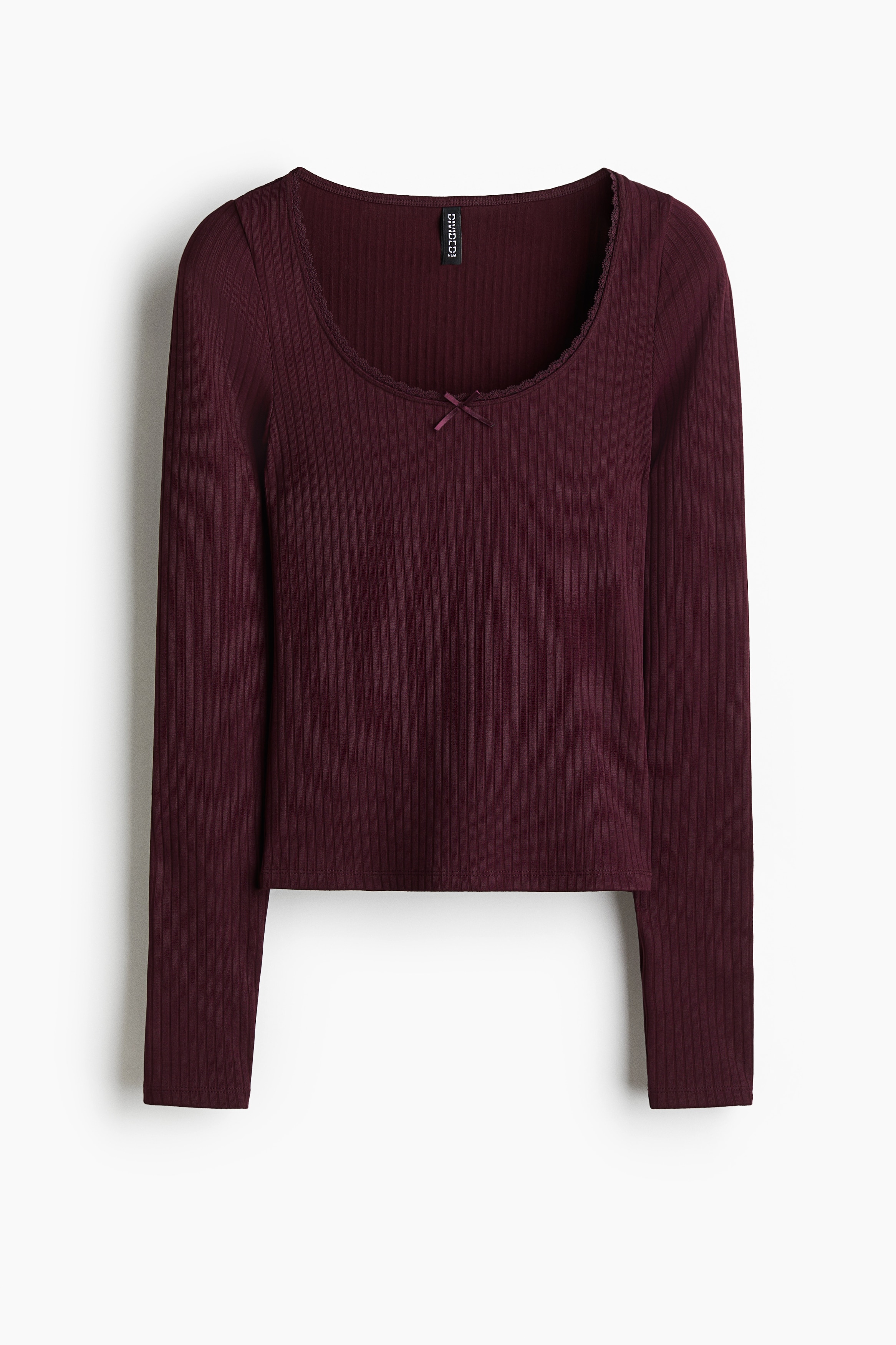 Rib Jersey Top - Burgundy/Black/White/Floral/White