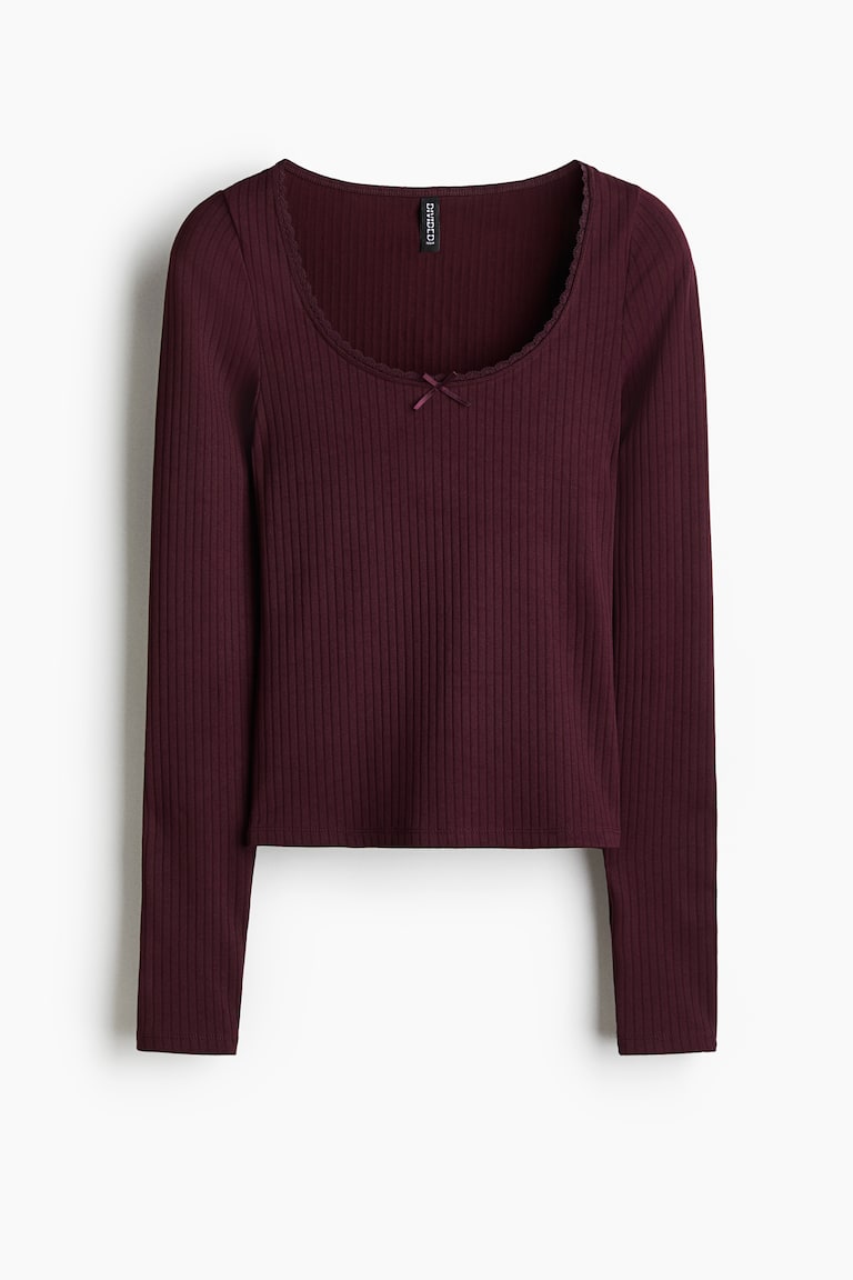 Ribbed jersey top - White - Ladies | H&M GB