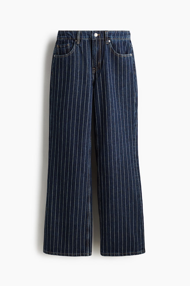 Bleecker High Rise Wide Leg Jeans - Dark denim blue/pinstriped/Dark denim blue/Dark denim blue/Light beige/Dark denim blue/Denim gray/Gray/Light denim blue - 1