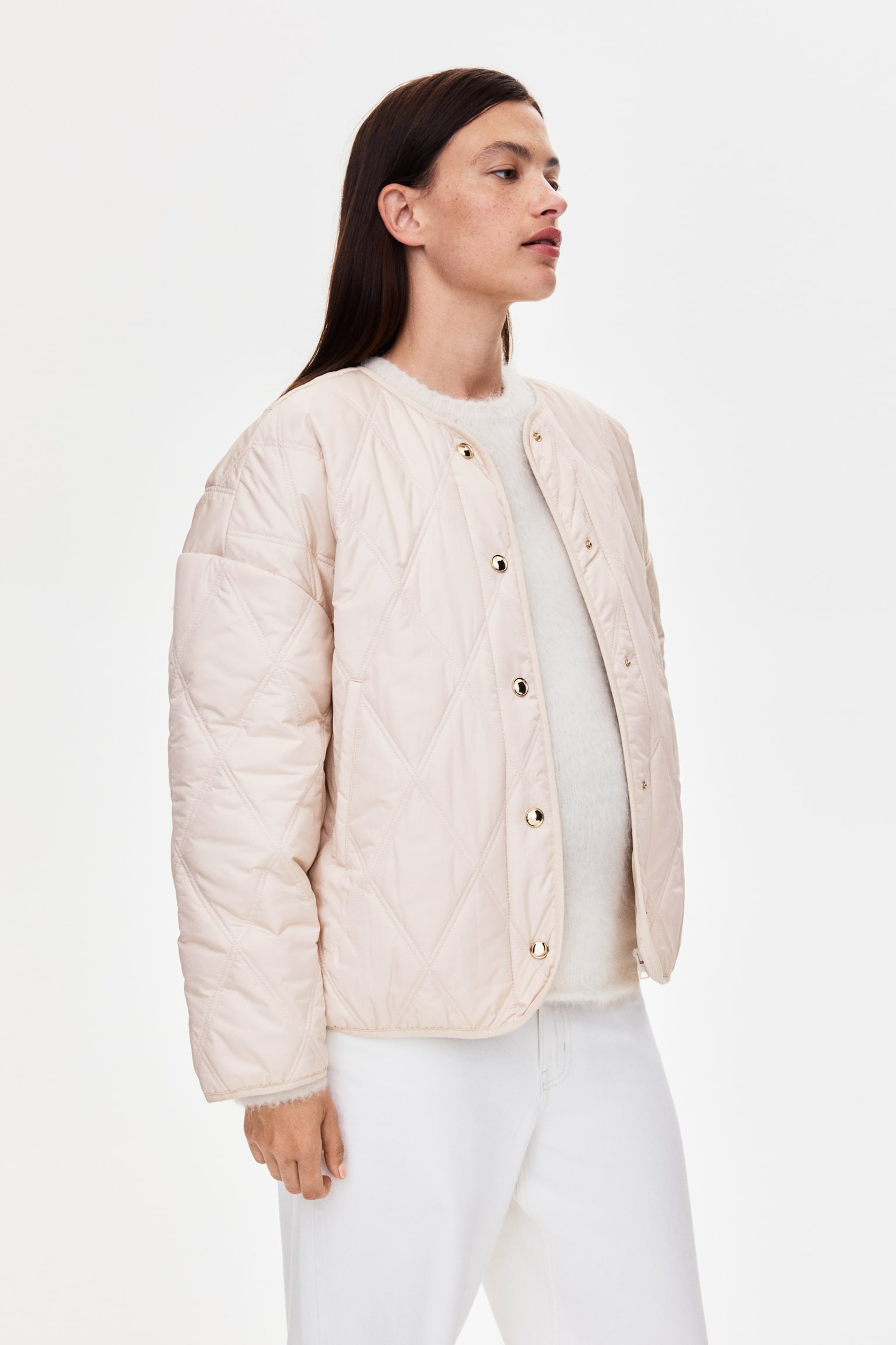 MAMA Before & After Quilted babywearing jacket - Cream/Dark khaki green - 3