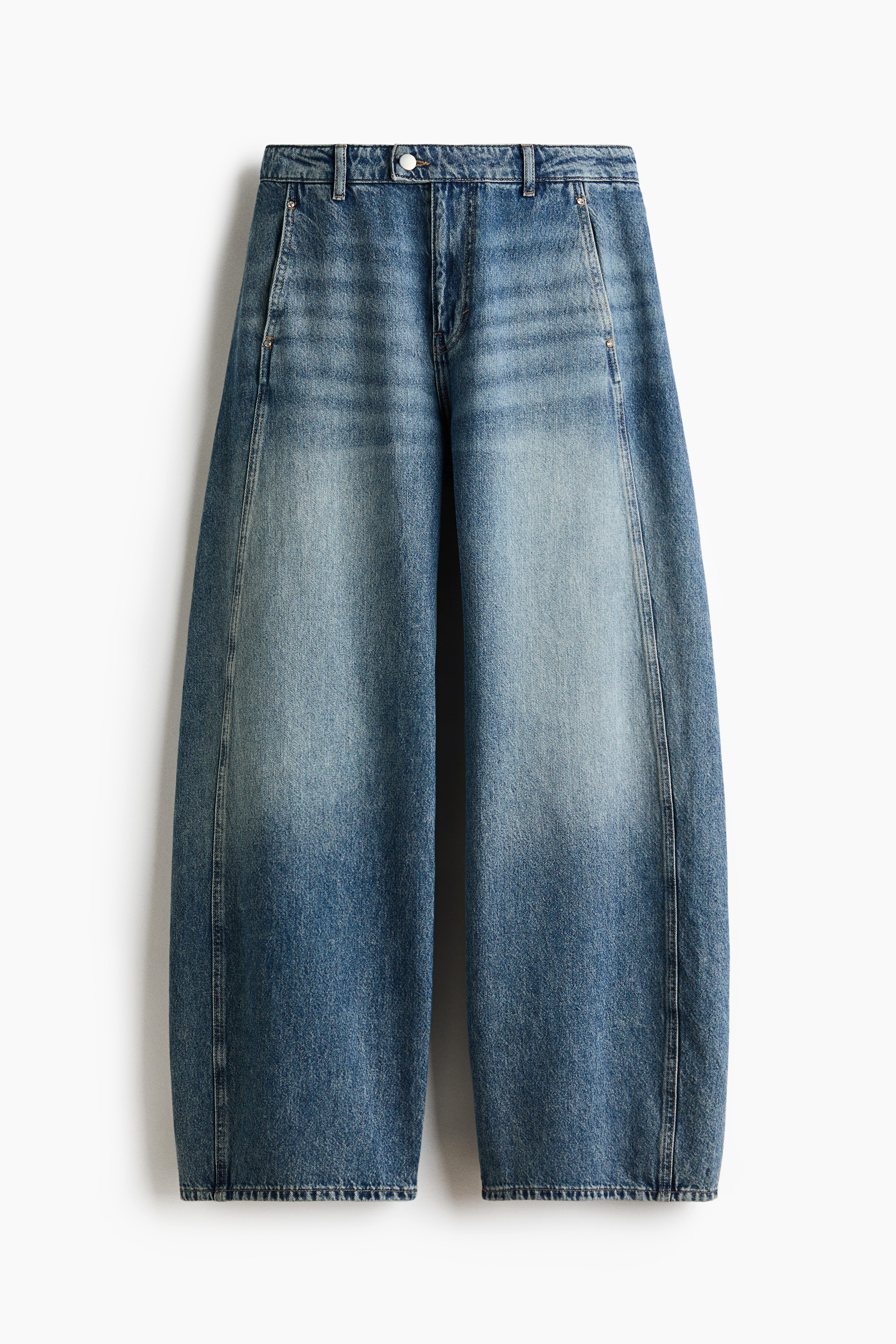 Barrel High Jeans - Vasket denimblå