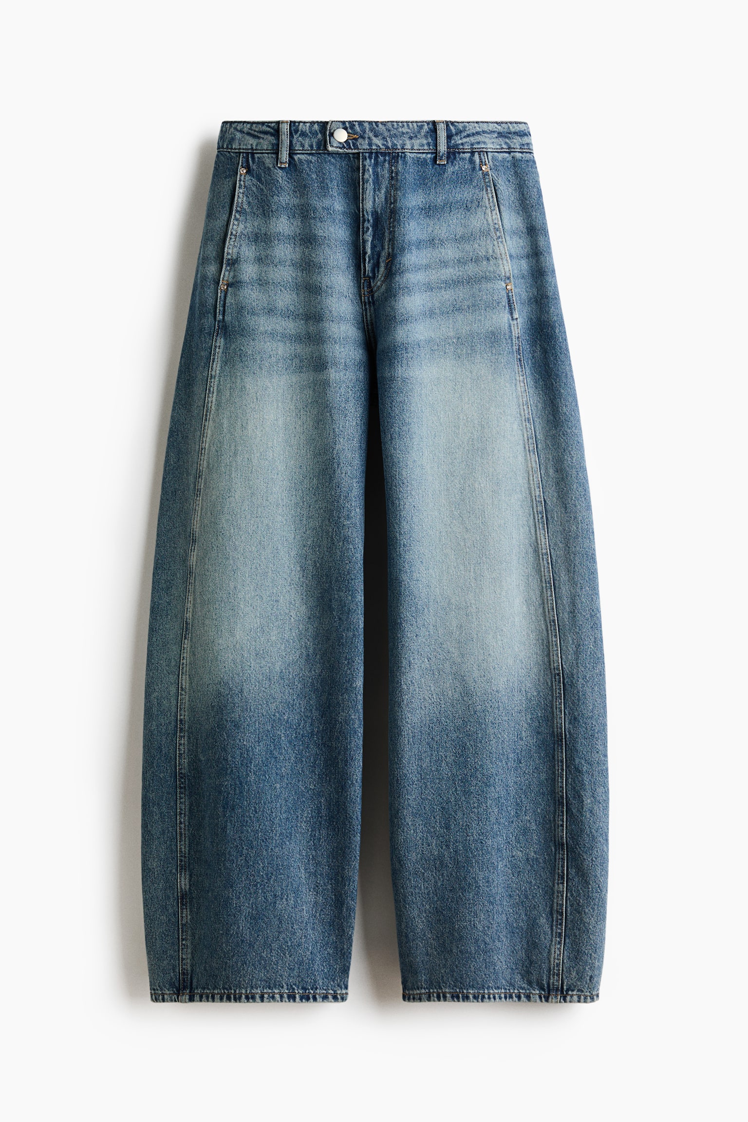 Barrel High Jeans - Sepraný denim blue