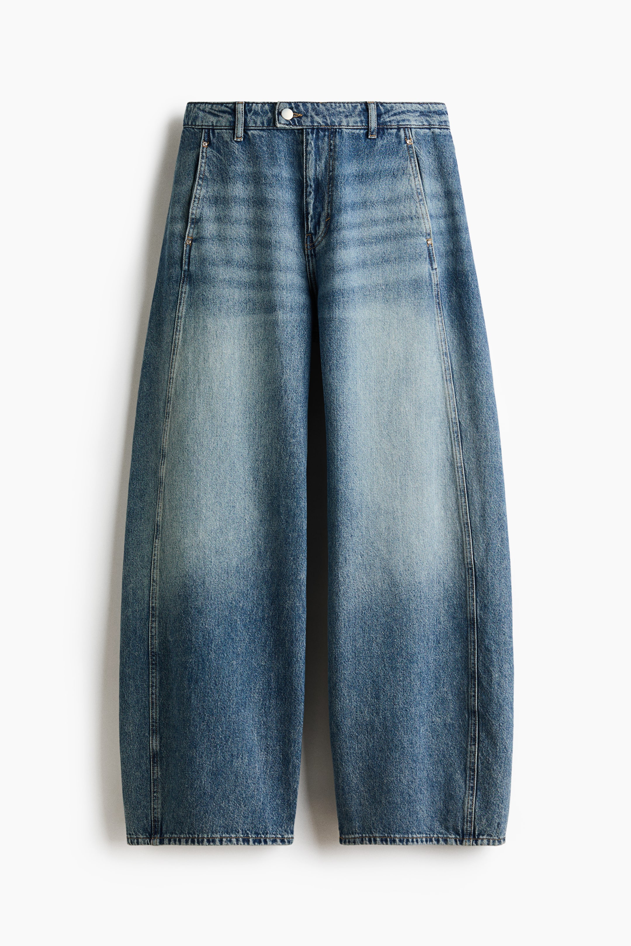 Grotere afbeelding bekijken: Barrel High Jeans - Washed denimblauw - DAMES | H&M NL 1