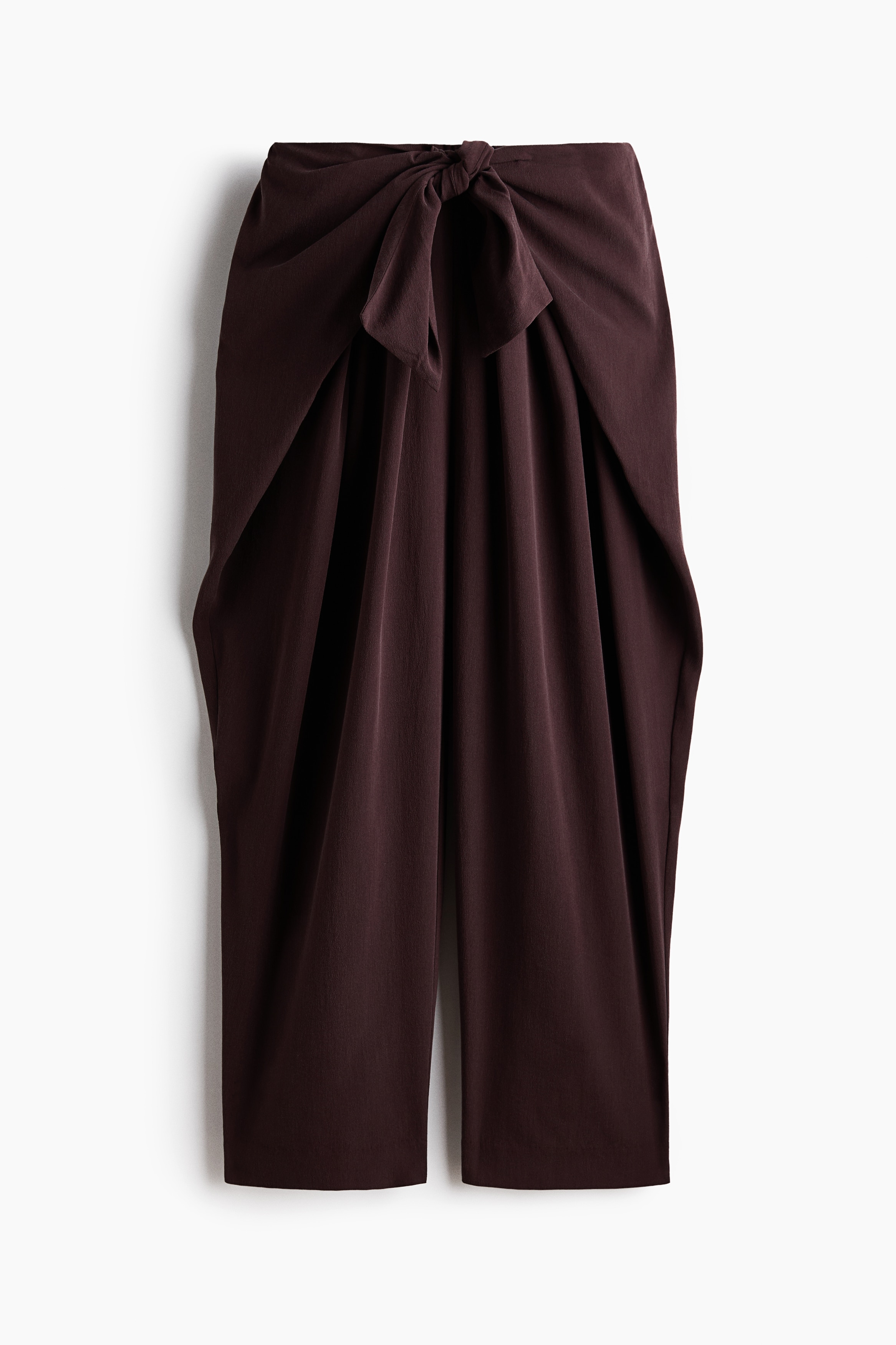 Pantalón barrel con detalle de lazos - Café oscuro