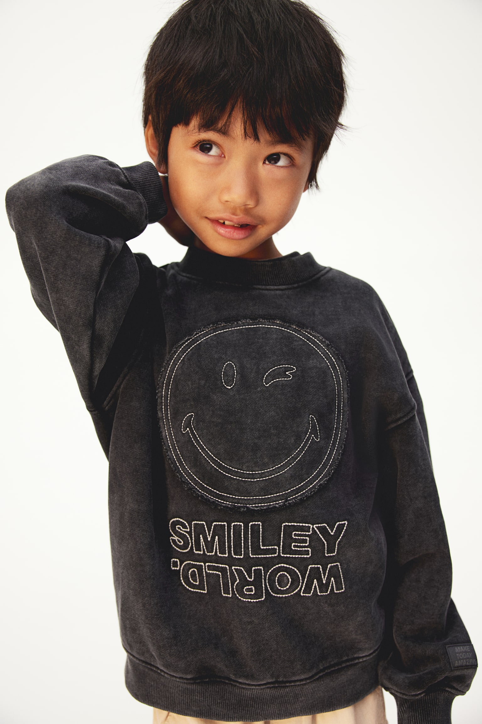 Motif-detail sweatshirt - Black/SmileyWorld®/Dark green/Pokémon - 3