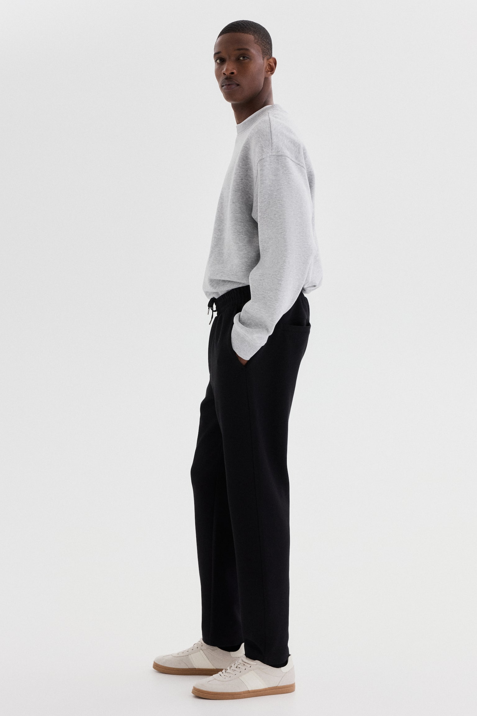 Regular Fit Joggers - Black/Cream/Grey/Light beige - 3