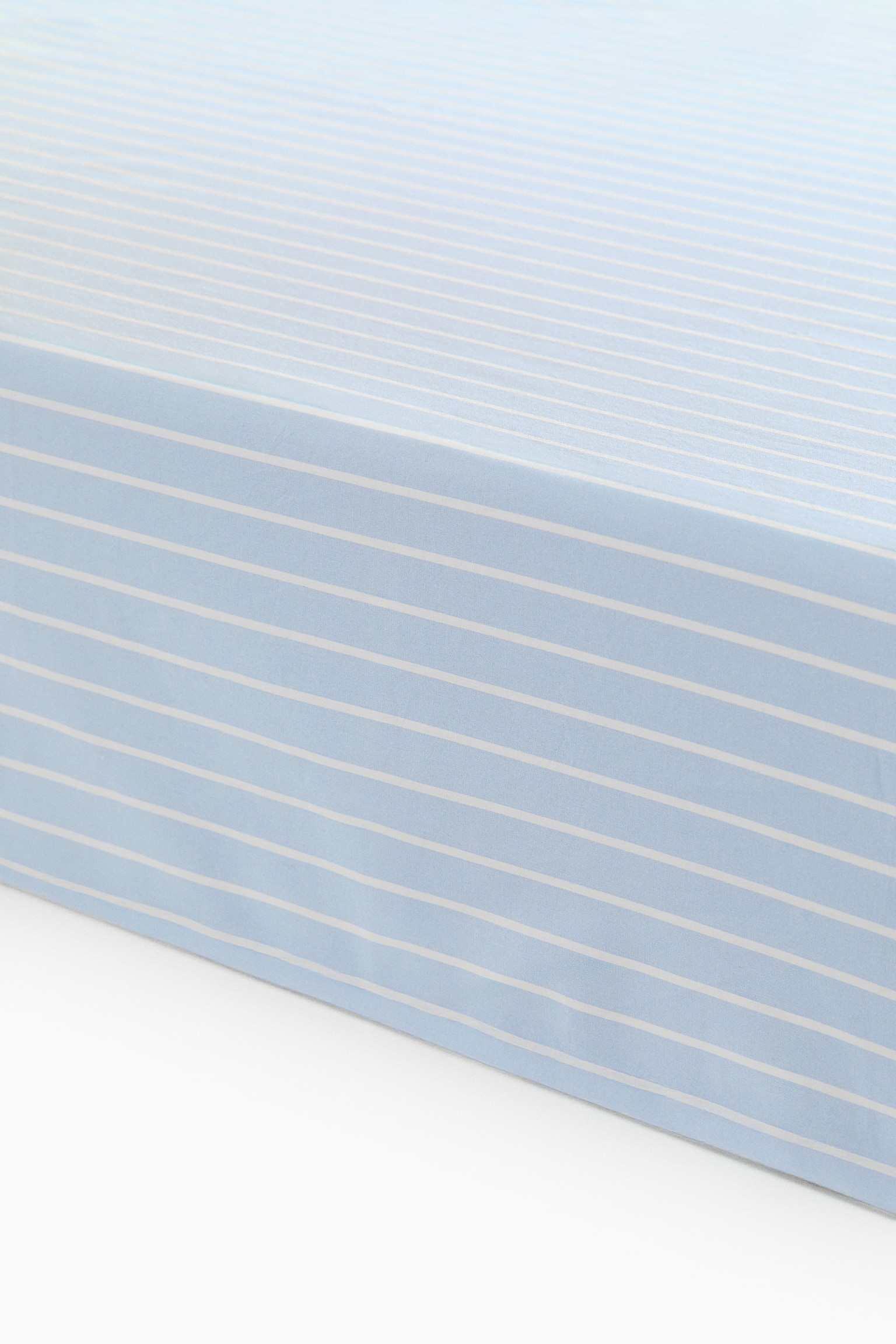 Cotton percale cot fitted sheet - Light blue/Striped/Light beige/Striped/Light pink/Striped - 1