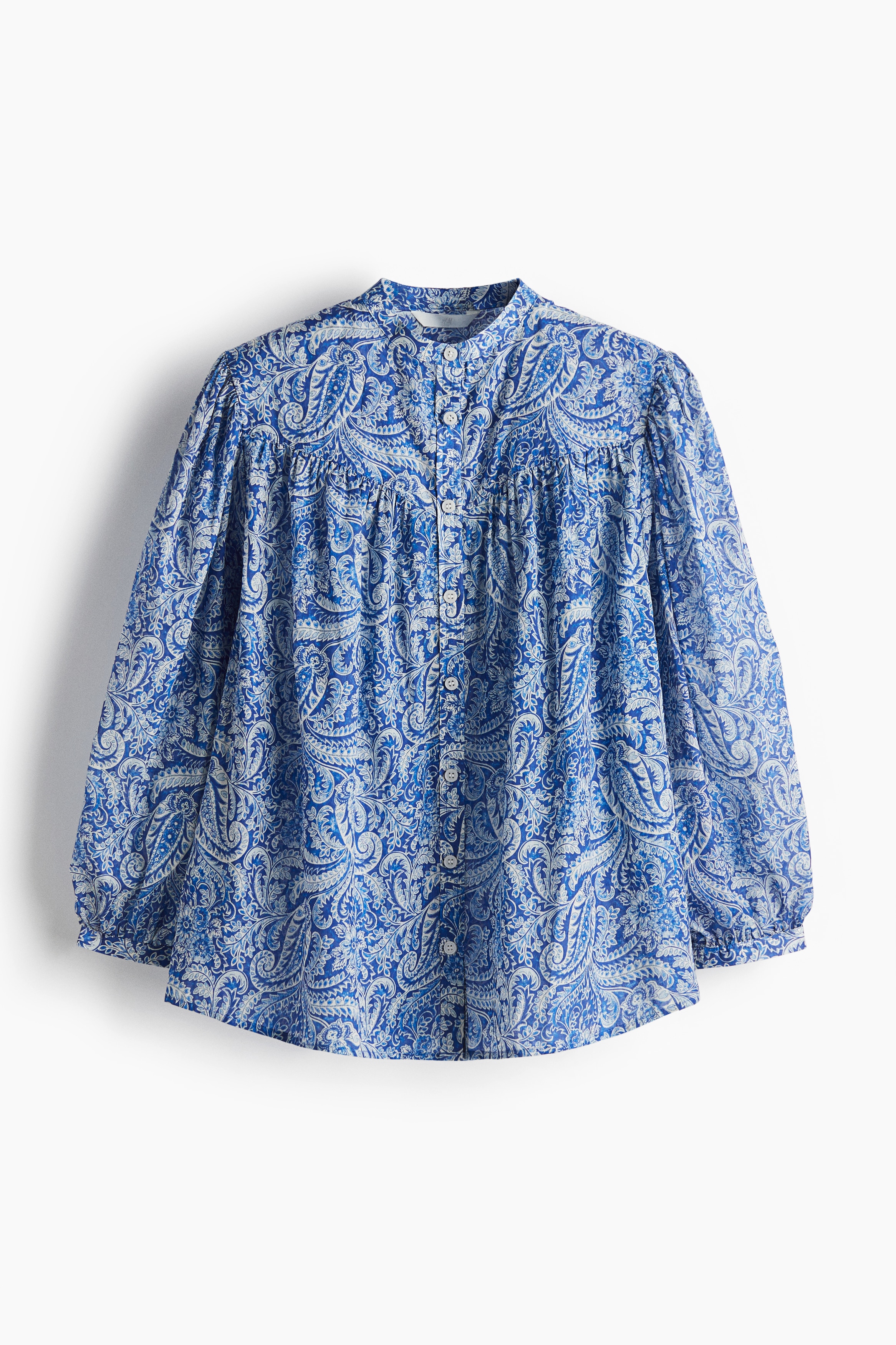 Blusa em algodão - Azul/Padrão de cornucópias