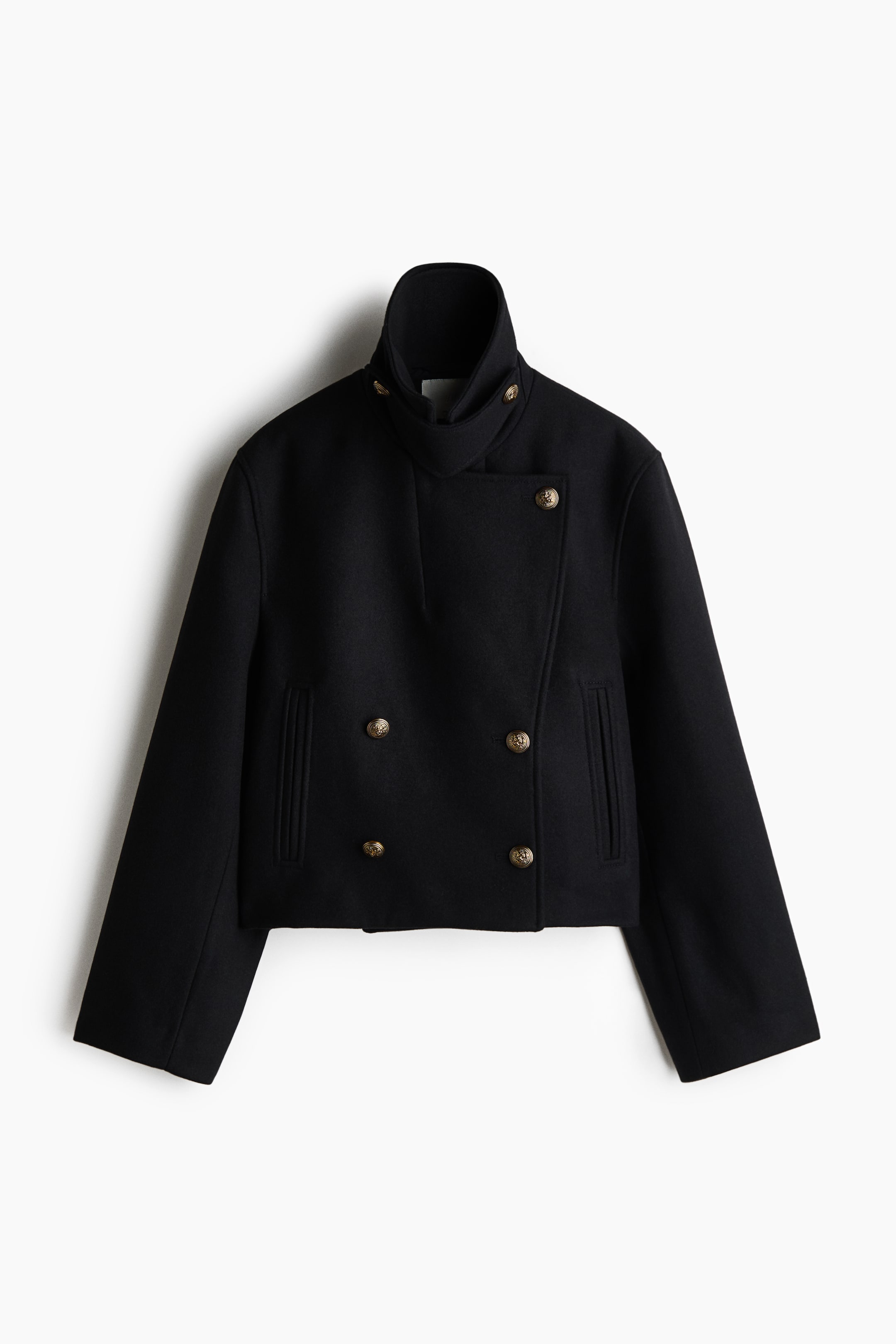 Veste à col cheminée en laine mélangée