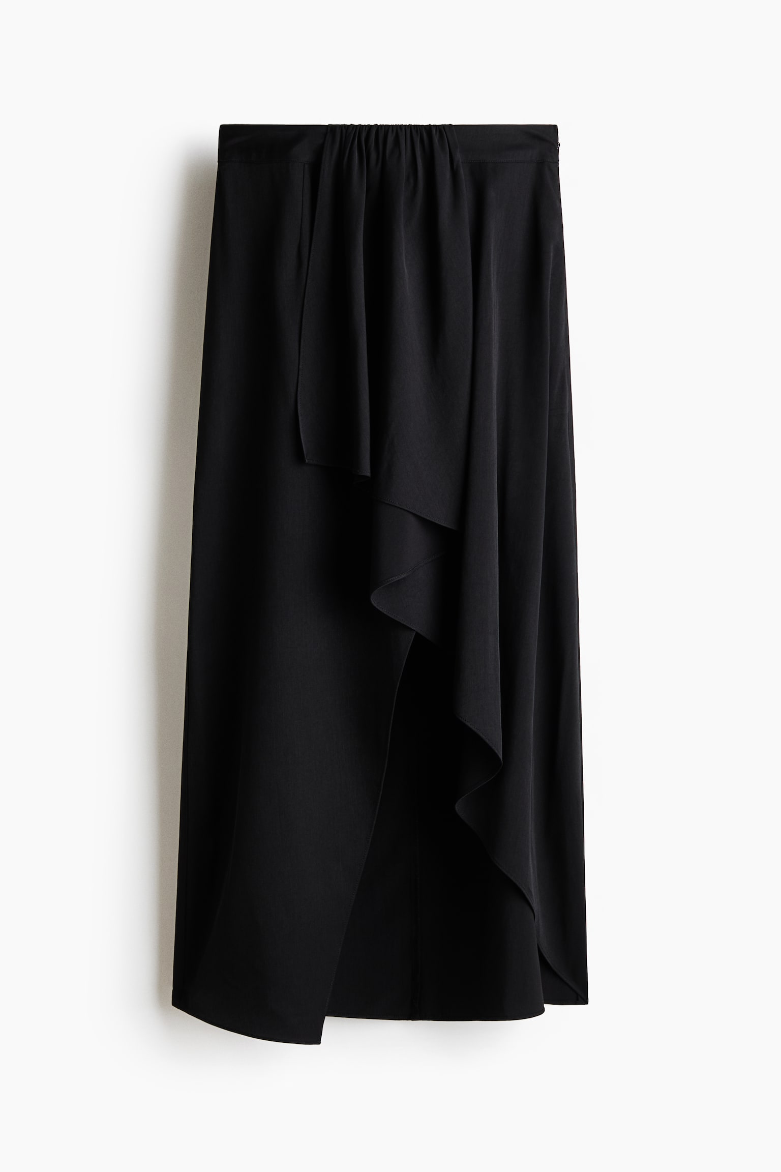 Draped-panel asymmetric skirt - Black - 2