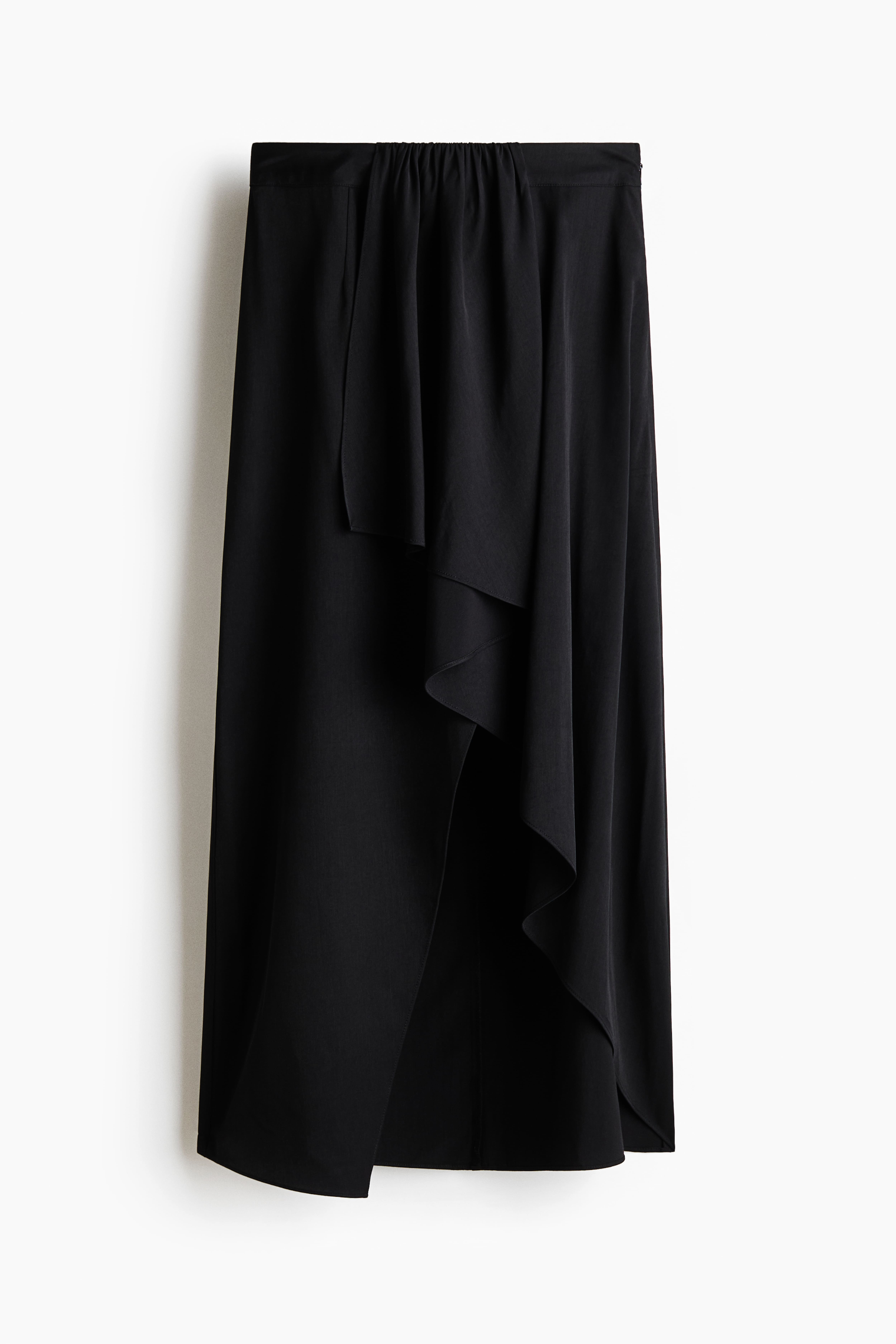 Draped-Panel Asymmetric Skirt