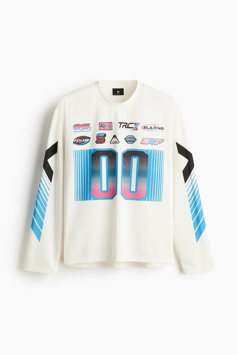 Majica dugih rukava od mrežaste tkanine Loose Fit
