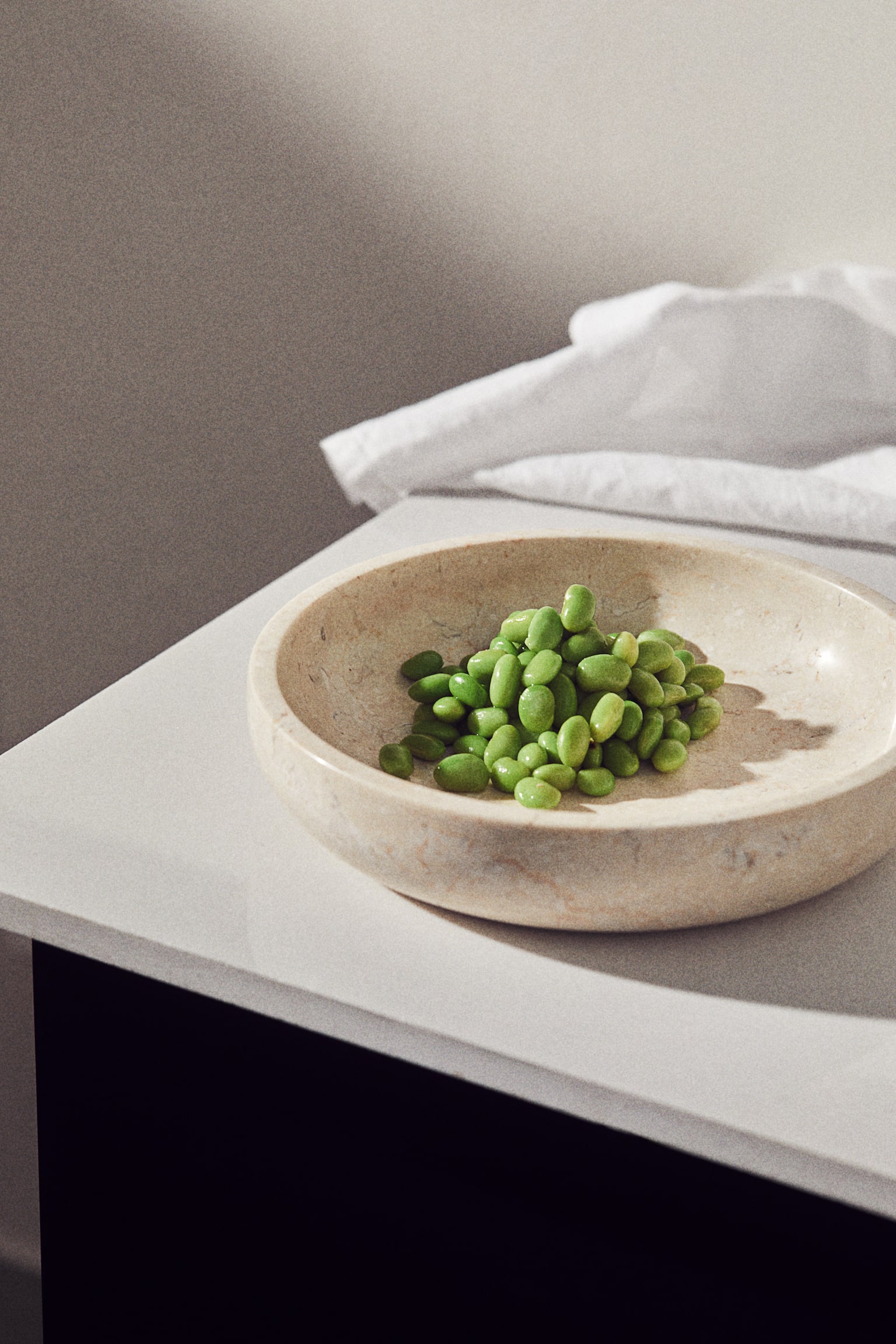 Marble serving bowl - Light beige/Grey - 2