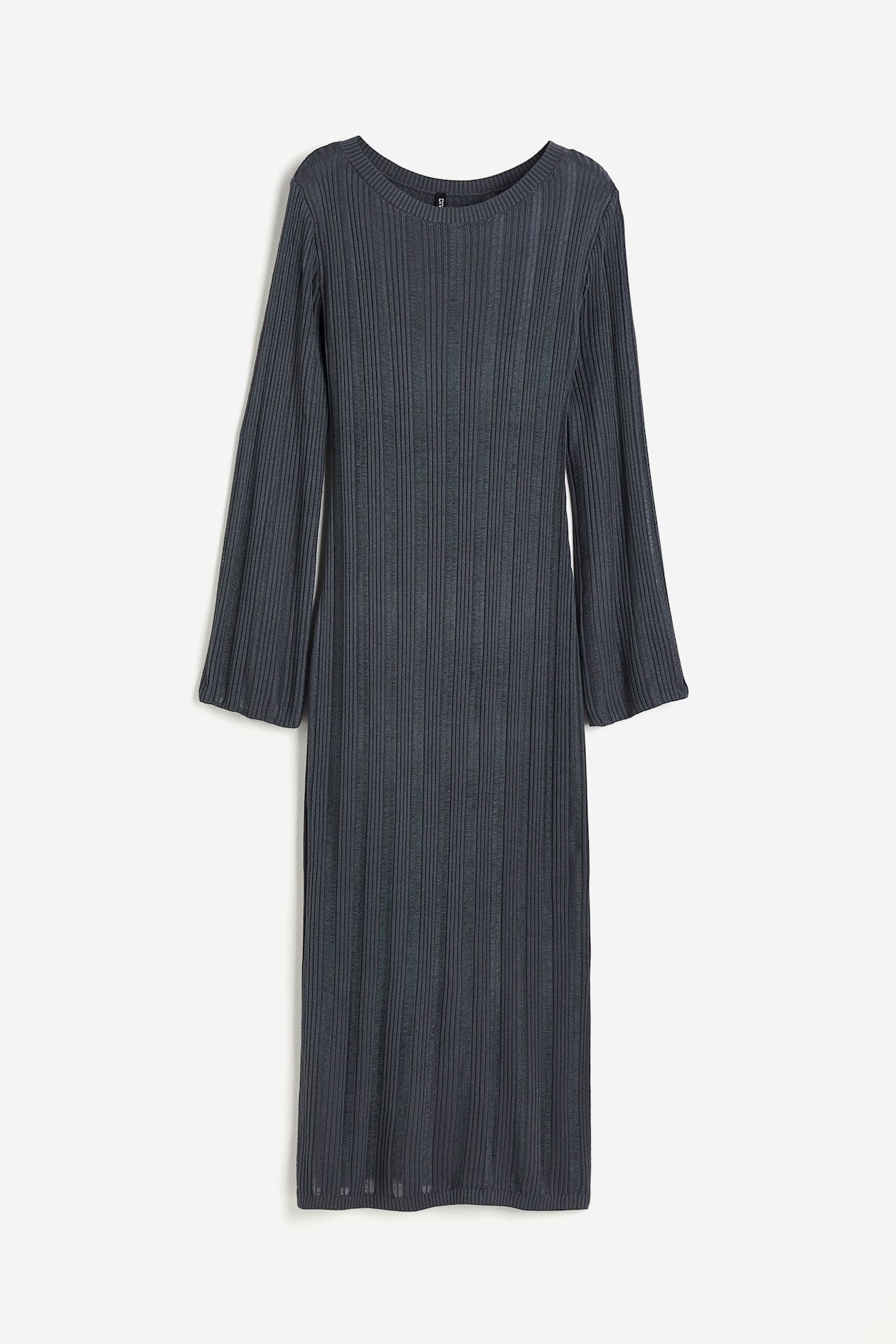 dark grey bodycon dress Ego LONG SLEEVE CONTOUR DETAIL MINI BODYCON DRESS IN GREY KNIT L NWT