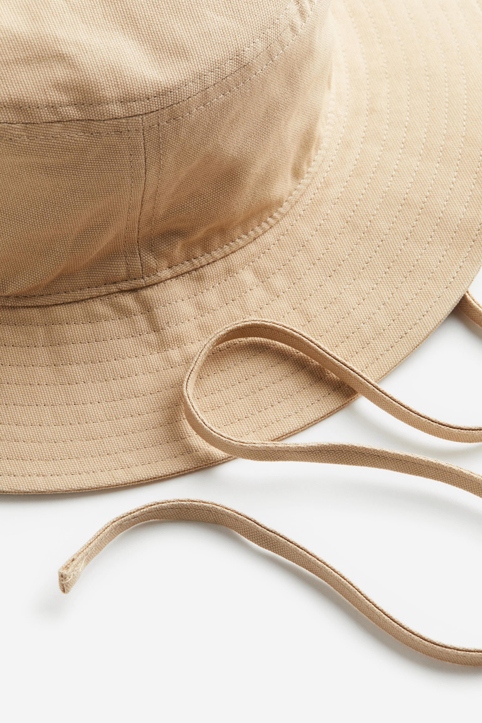 Tie Detail Bucket Hat - Beige - 2