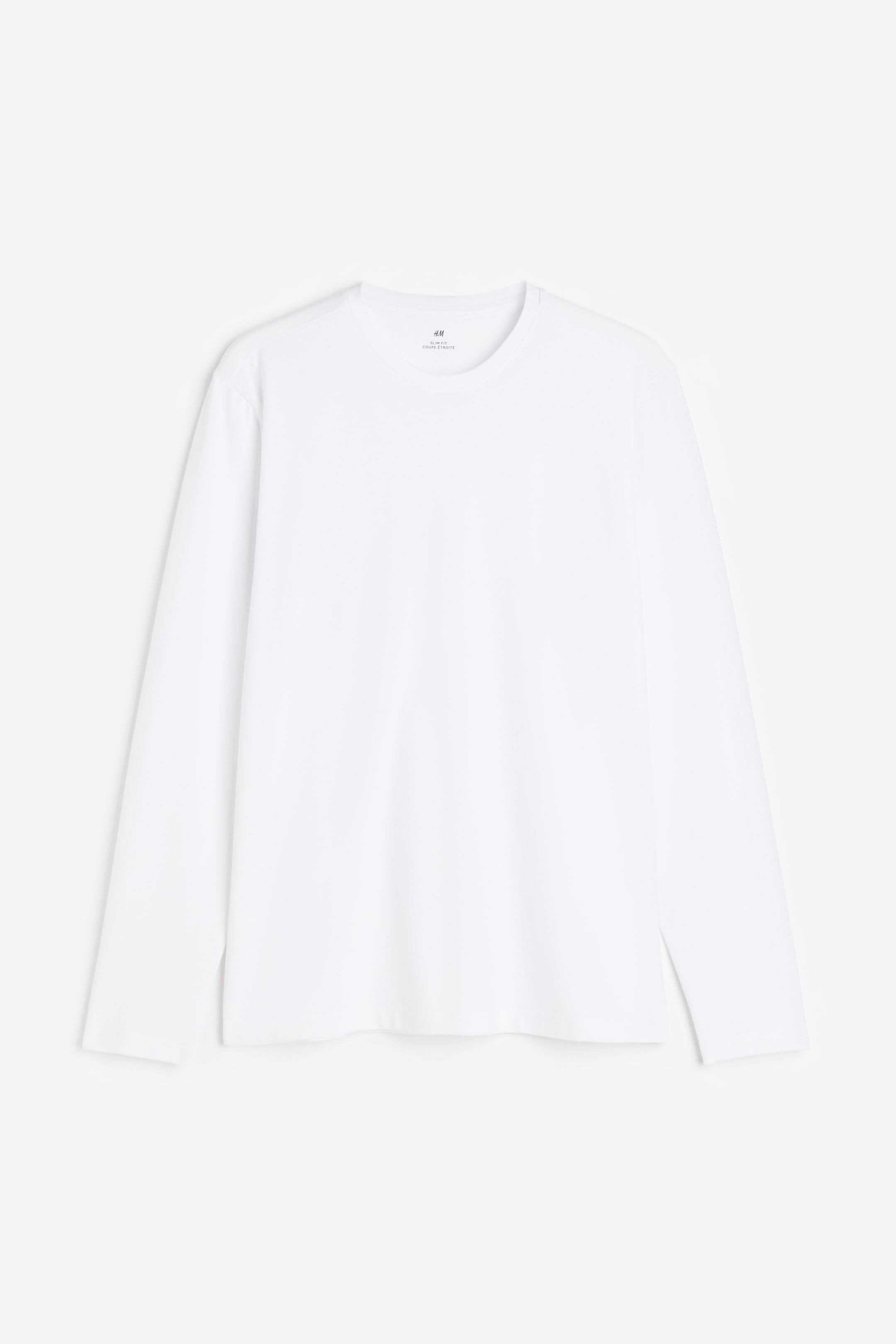 Slim Fit Jersey top - Long sleeve - Regular length - White - Men | H&M GB