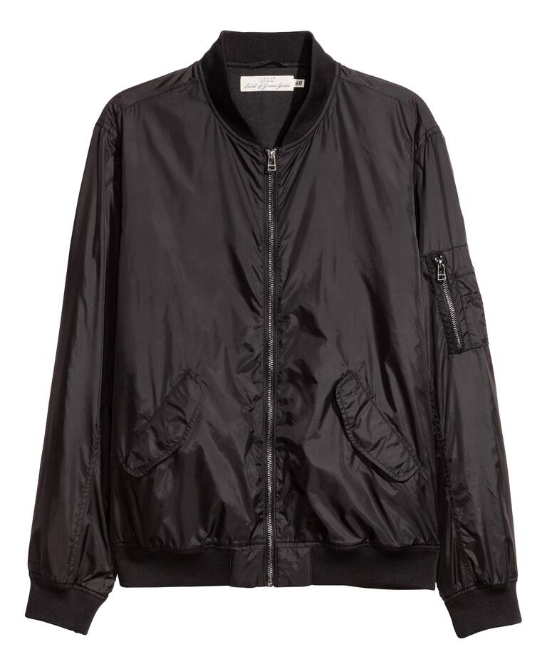 Nylon bomber jacket Black Men H&M