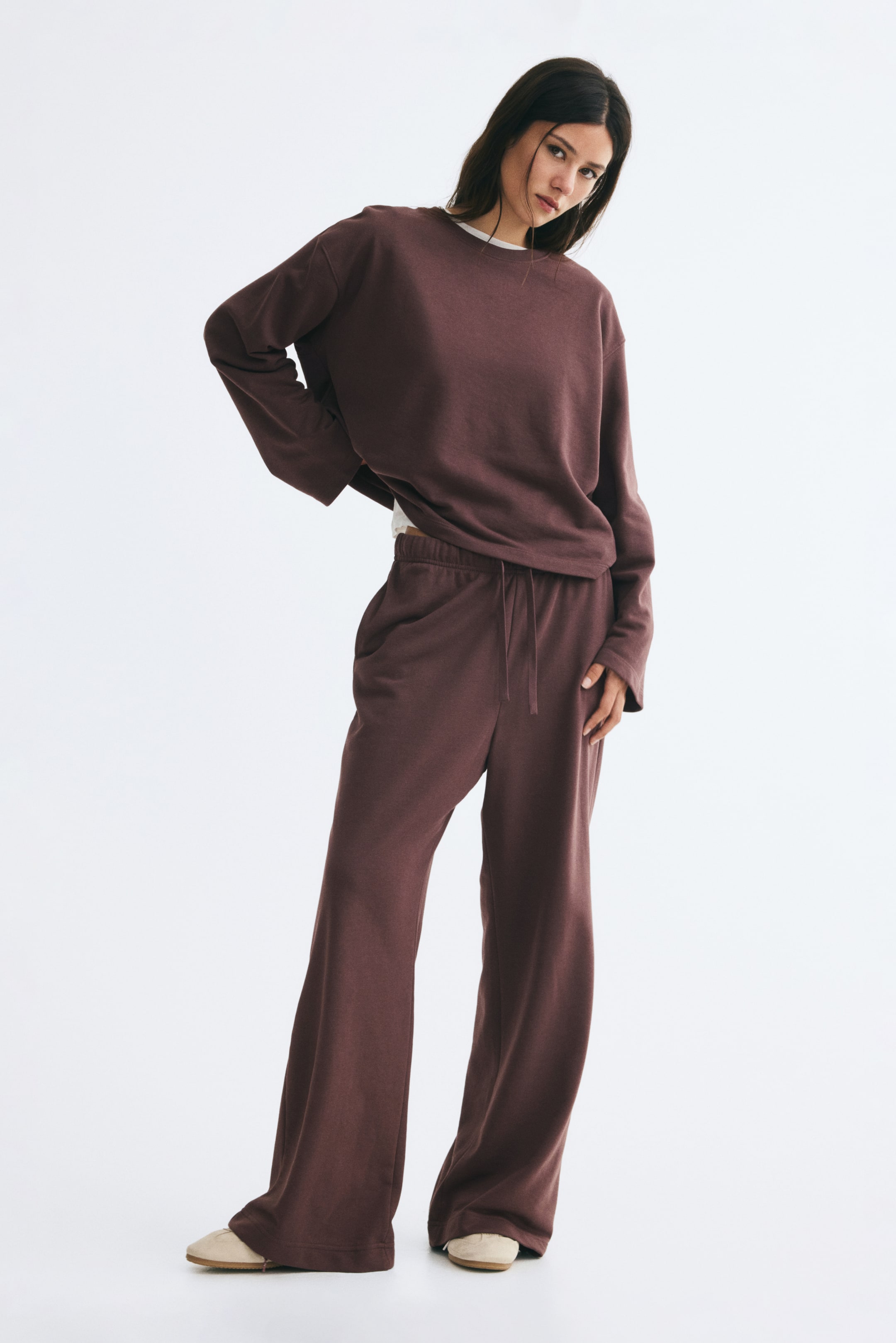 2-Piece Cotton Sweatshirt and Sweatpants Set